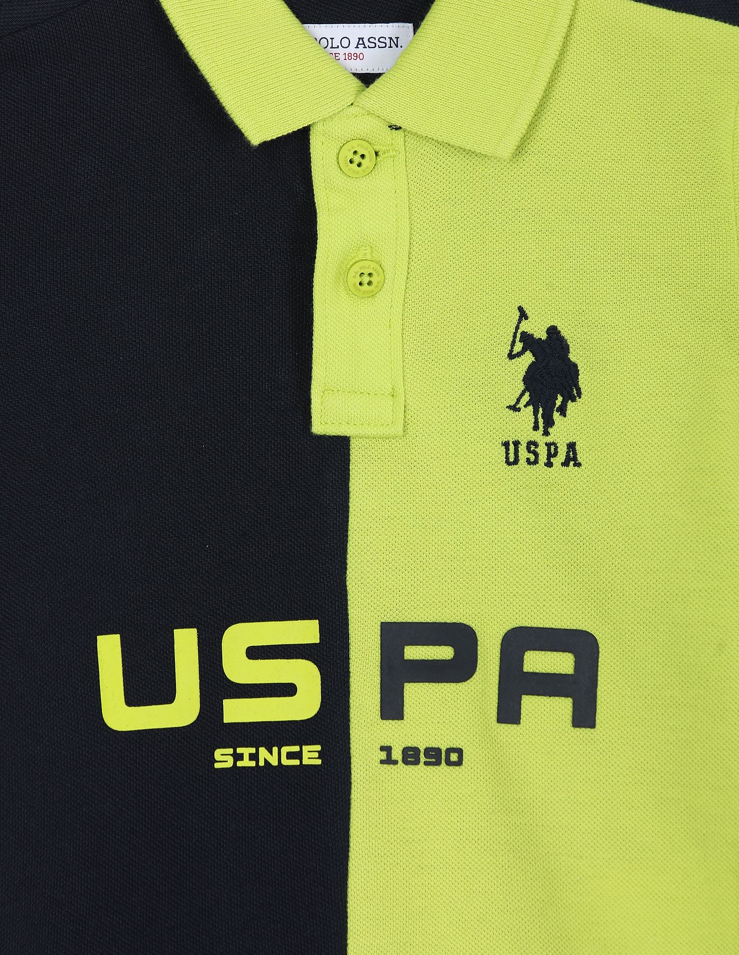 U.S. Polo Assn. Kids Boys Colour Block Cotton Coordinate Polo Shirt