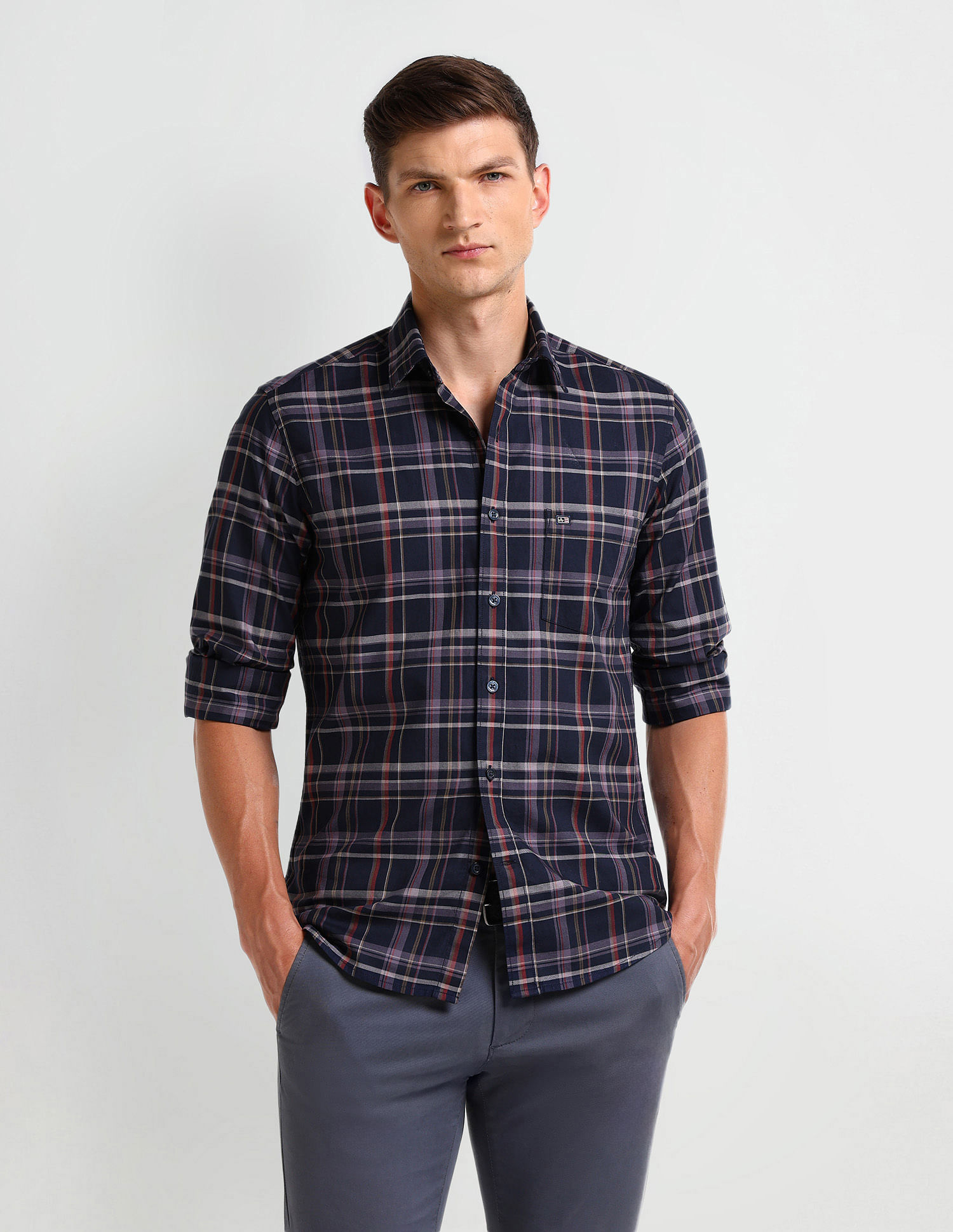 Arrow Sport Tartan Checked Cotton Shirt