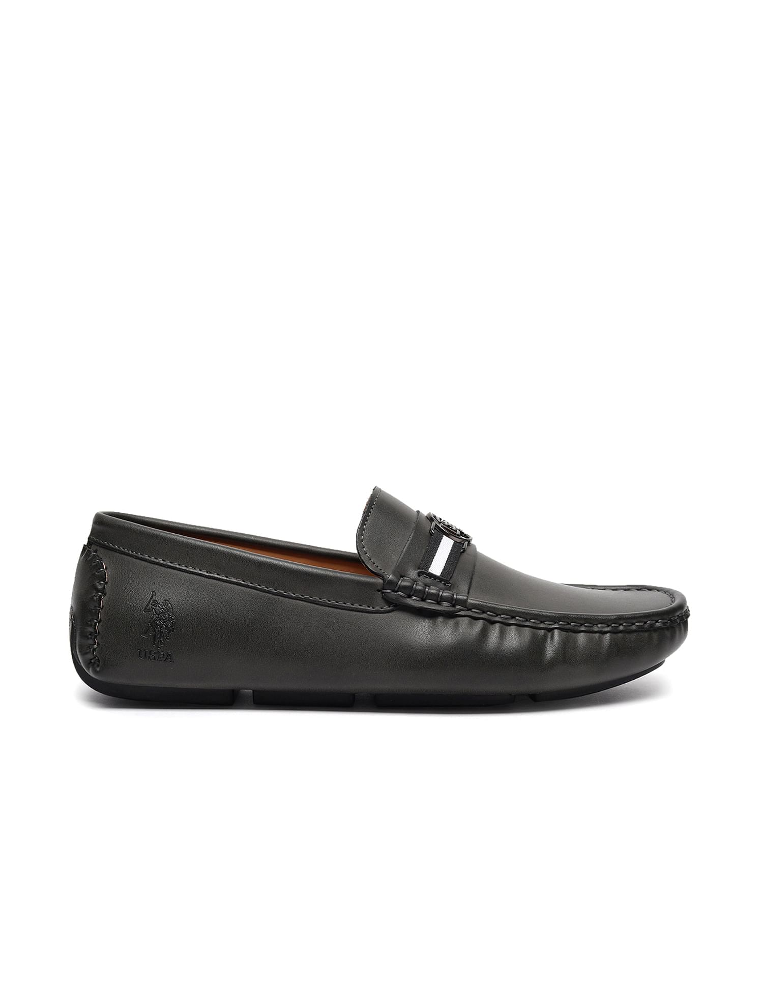 U.S. Polo Assn. Men Metallic Logo Accent Solid Fritof Loafers