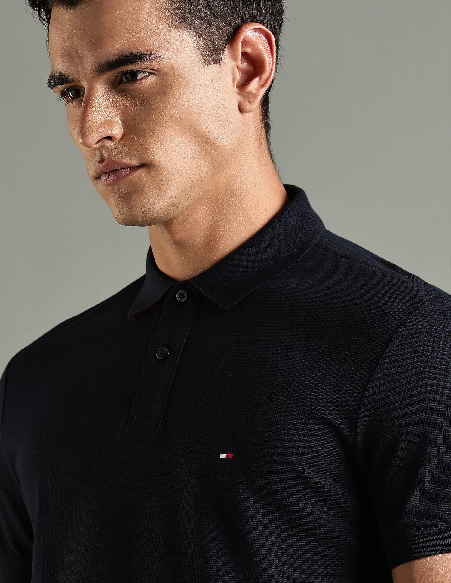 Tommy Hilfiger Solid Regular Fit Cotton Polo T-Shirt