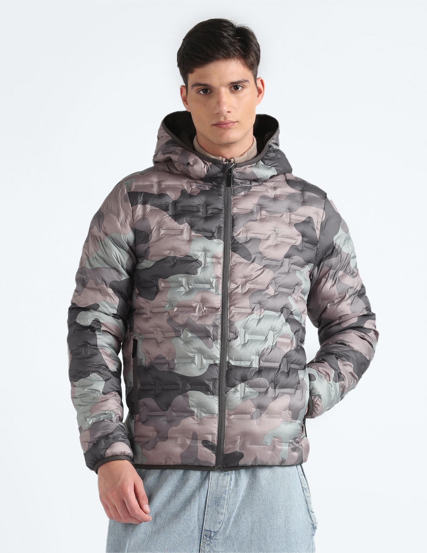 Flying Machine Camouflage Thermo Tech Hooded Jacket