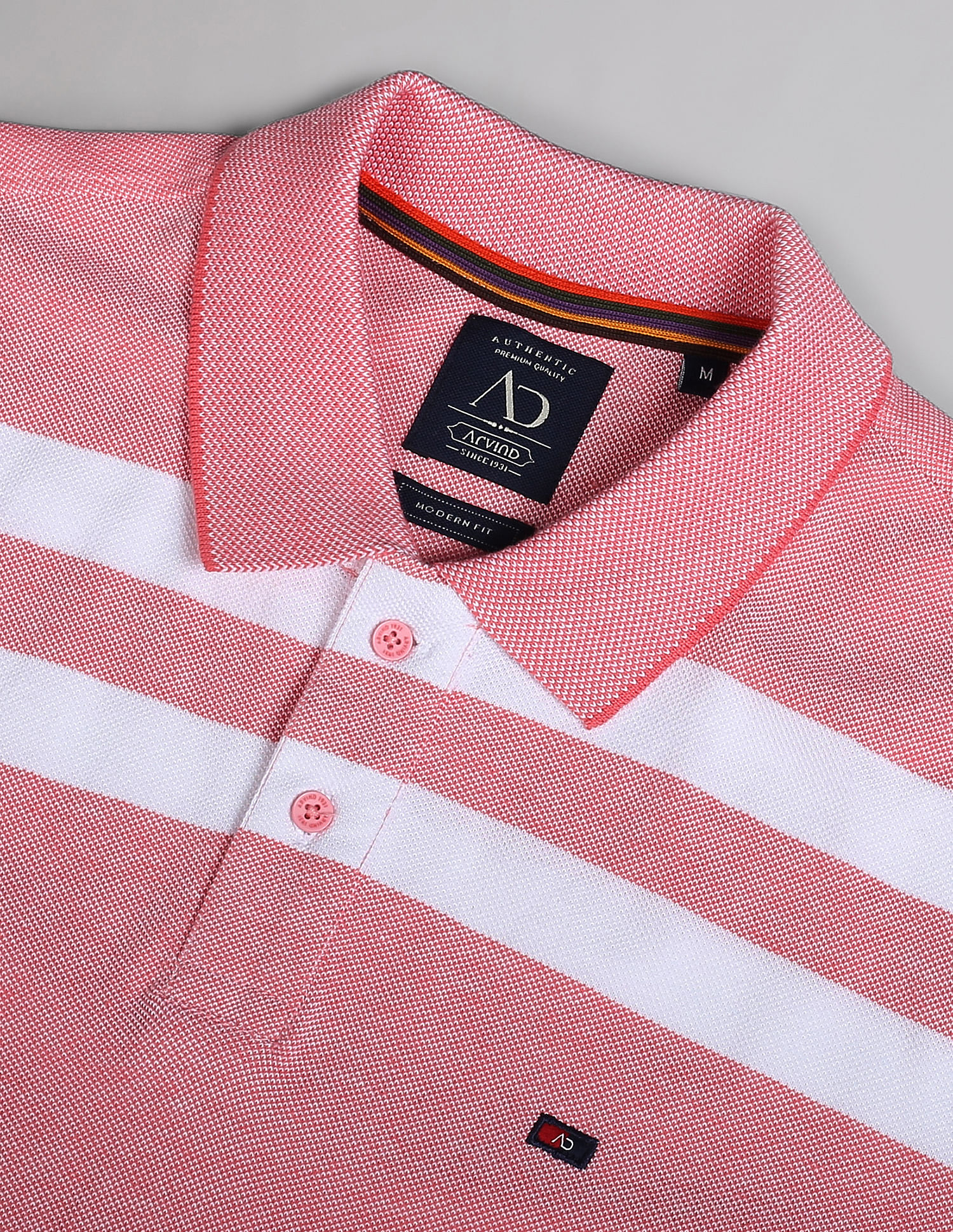 AD by Arvind Horizontal Stripe COOL-IT Real Deal Polo Shirt