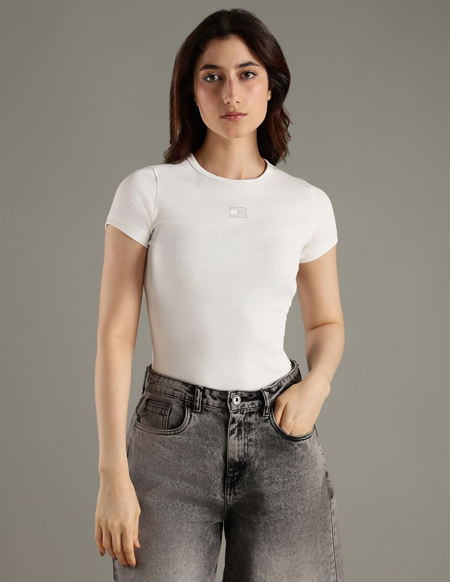 Tommy Hilfiger Solid Slim Fit Cotton T-Shirt