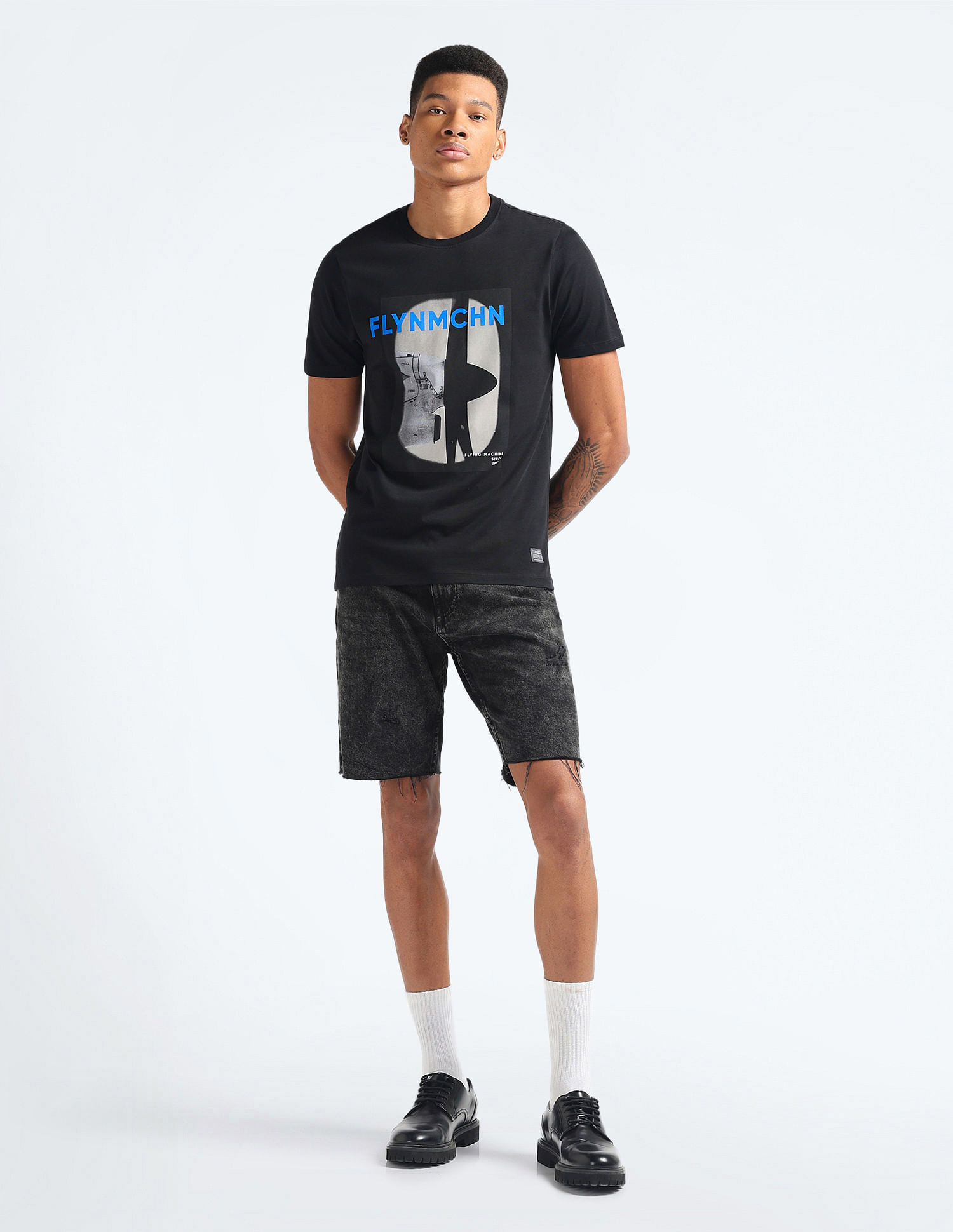 Flying Machine Graphic Print Cotton T-Shirt