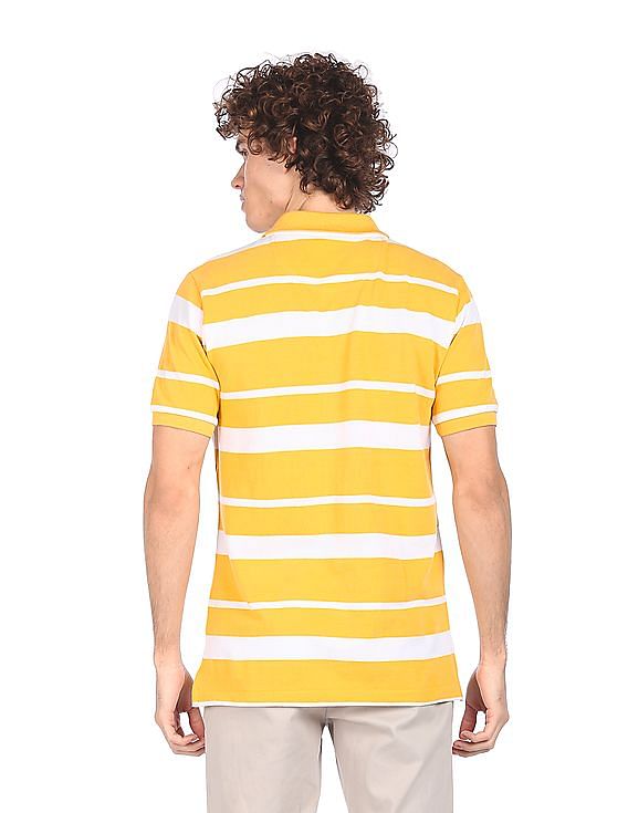 U.S. Polo Assn. Men Yellow Striped Polo Shirt