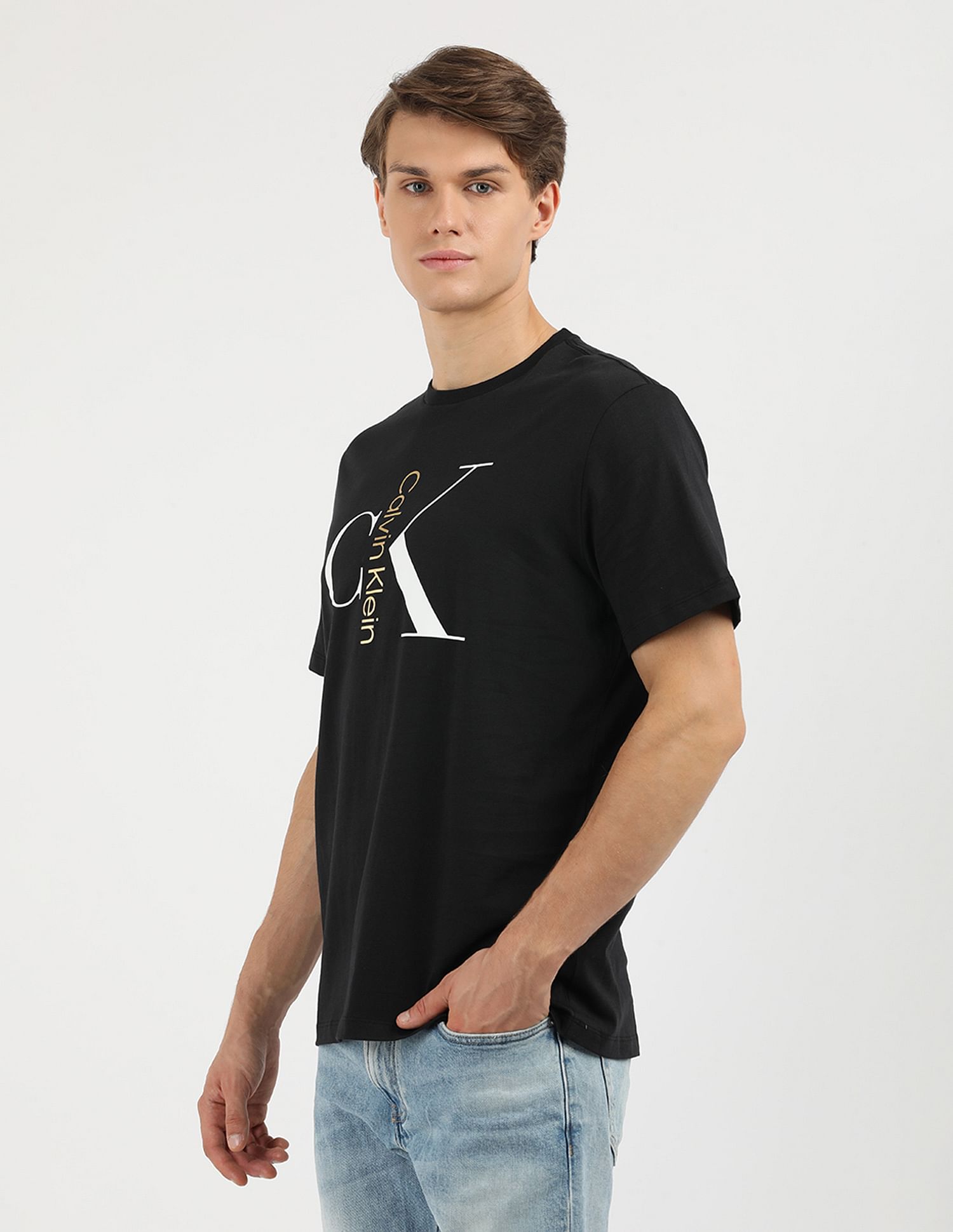 Calvin Klein Jeans Text Monogram Crew Neck T-Shirt