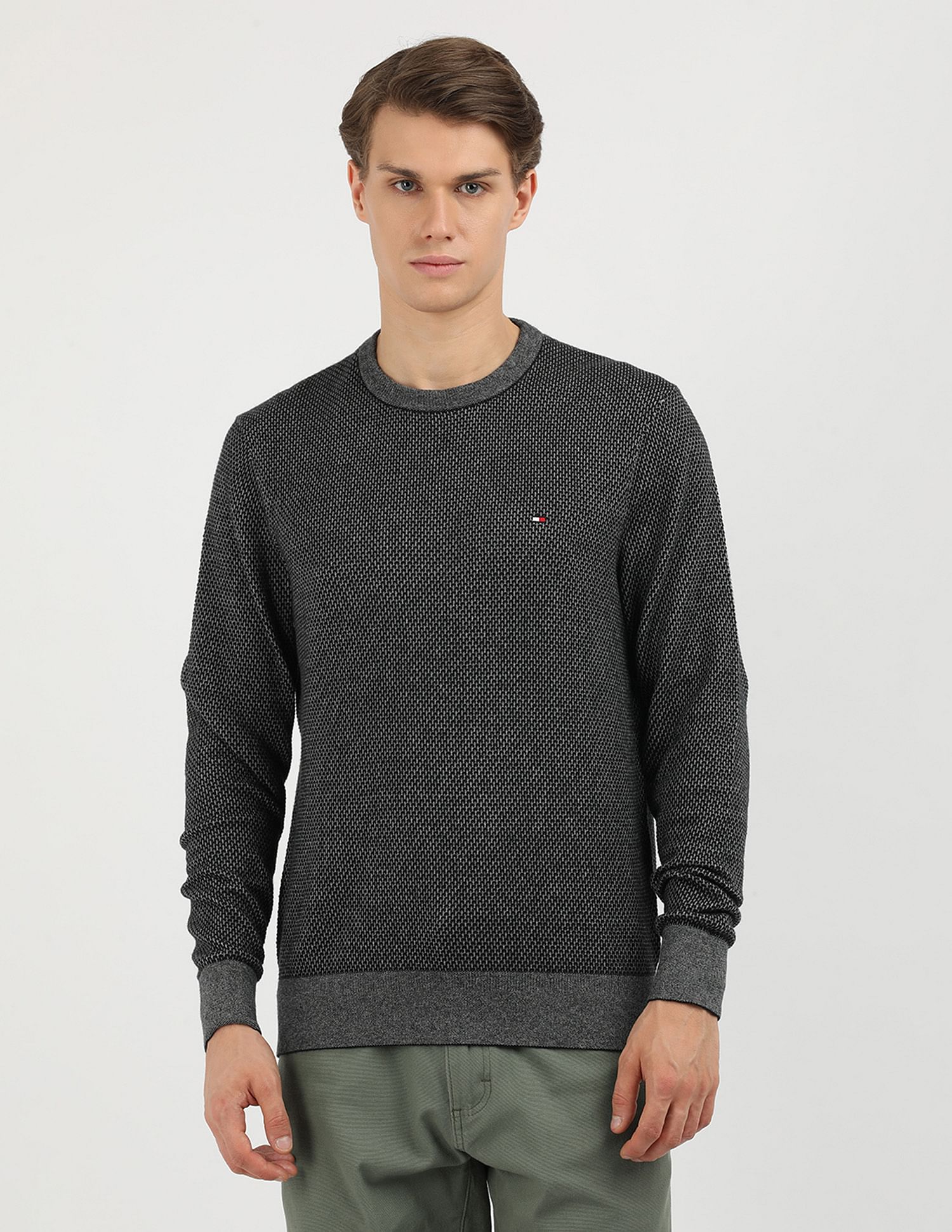 Tommy Hilfiger Pima Organic Cotton Cash 2 Tone Sweater