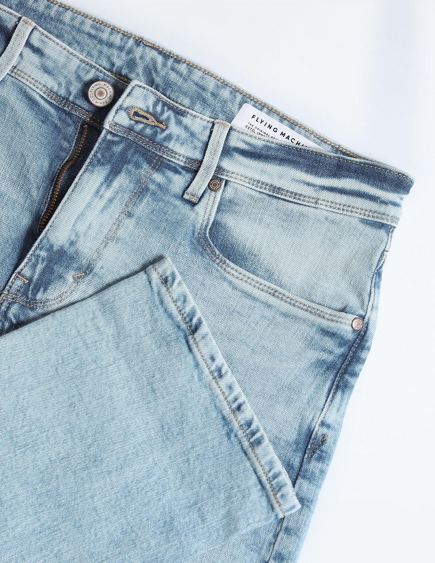 Flying Machine Relax Straight Fit Stone Wash Jeans