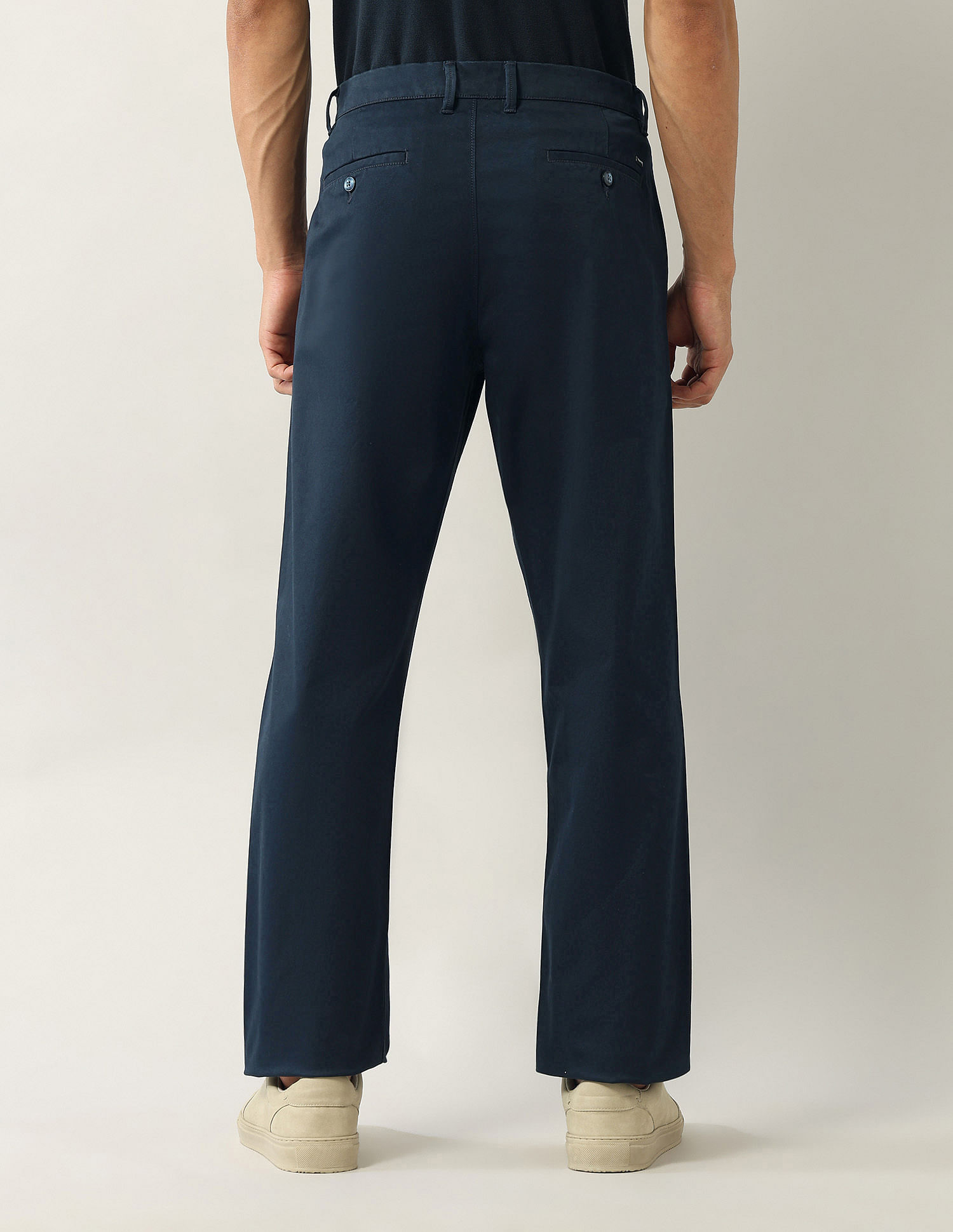 Arrow Sport Mid Rise Straight Fit Twill Trousers