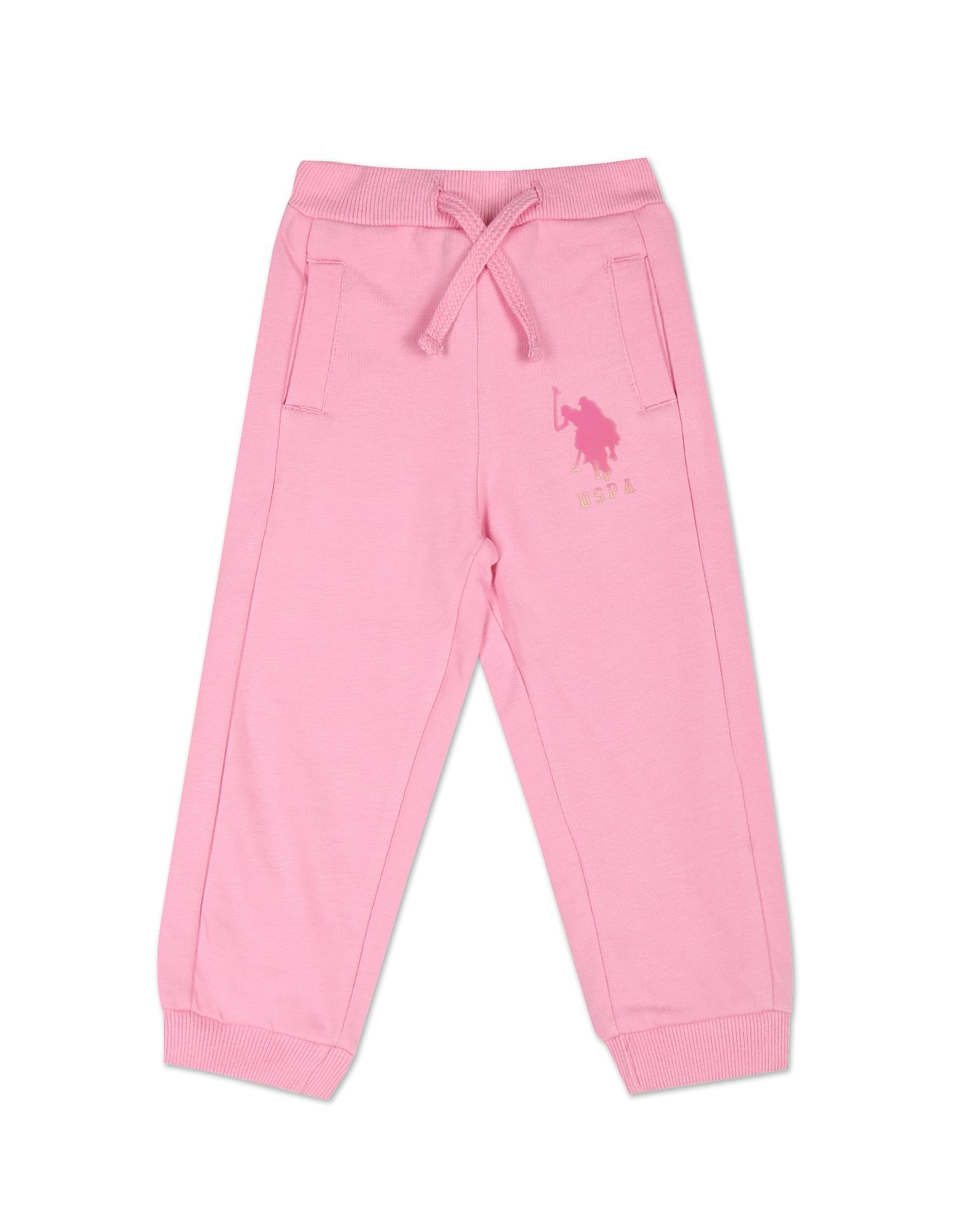 Pink drawstring online joggers