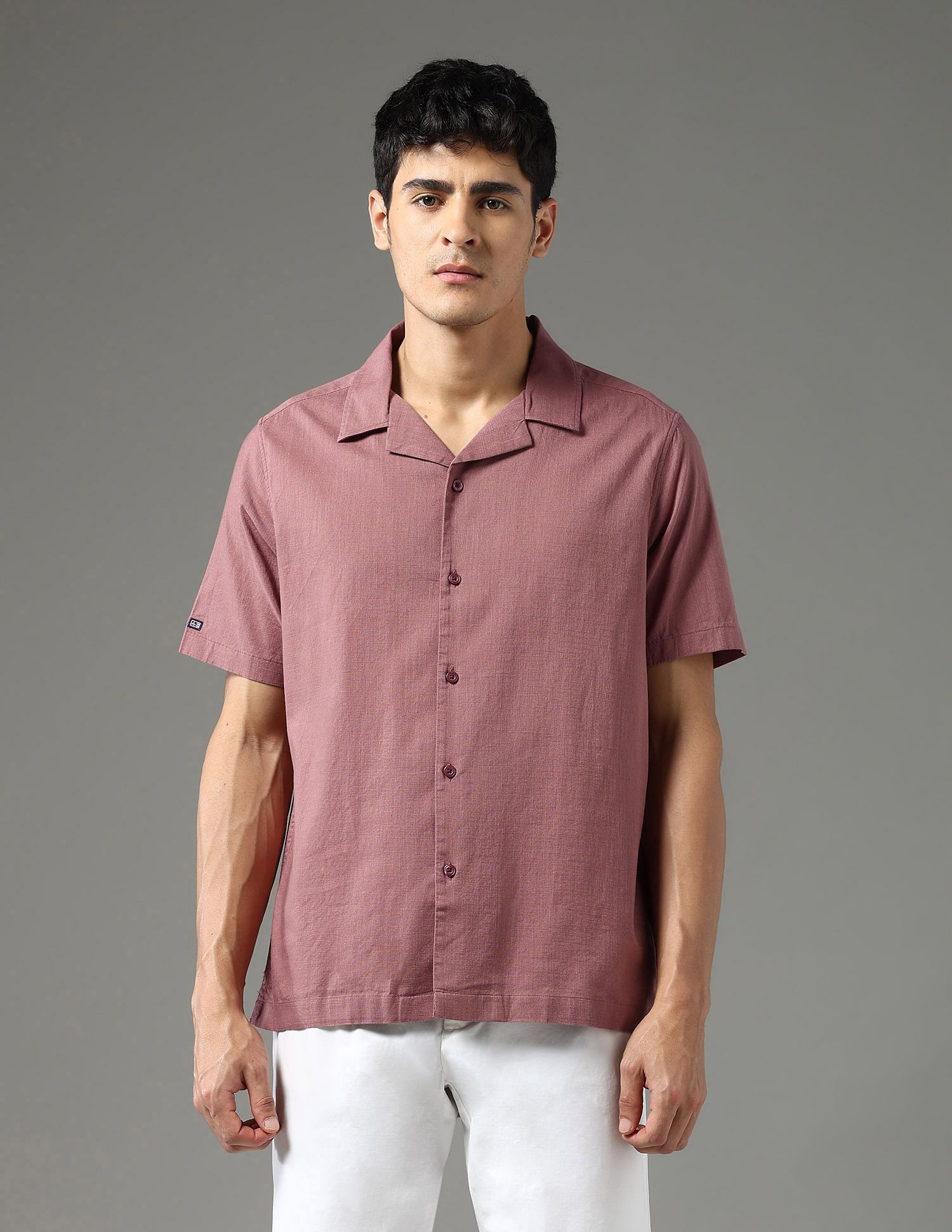 Arrow Sport Solid Regular Fit Night Is Young Shirt