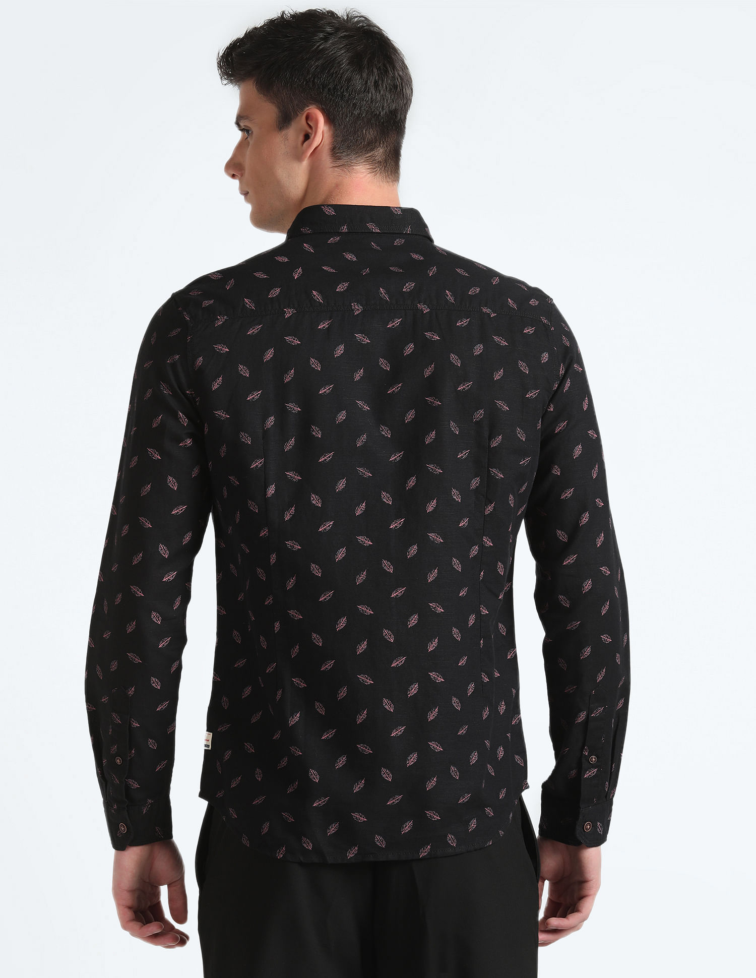 Flying Machine Spread Collar Tropical Print Shirt