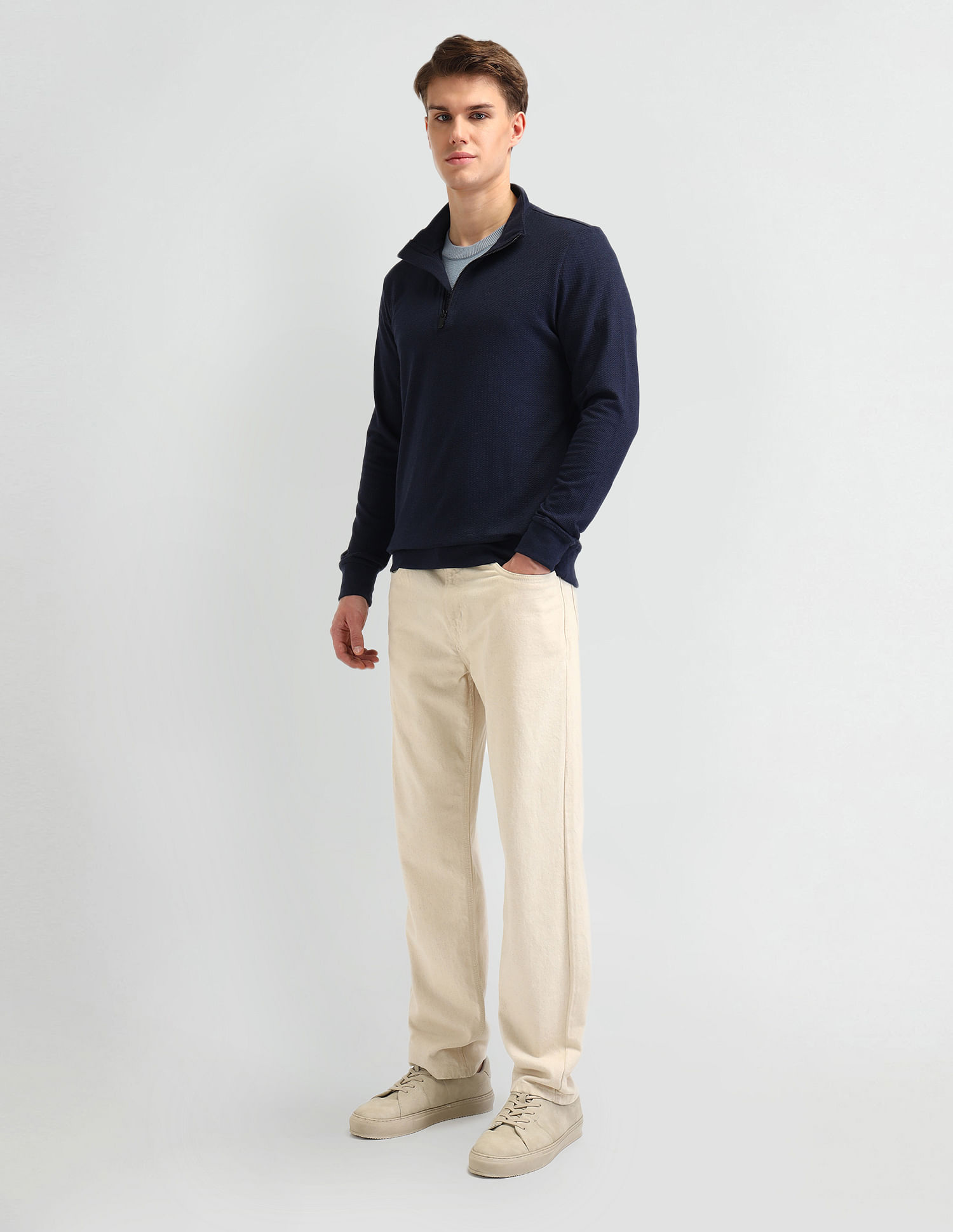 Arrow Textured Regular Fit Sweatshirt
