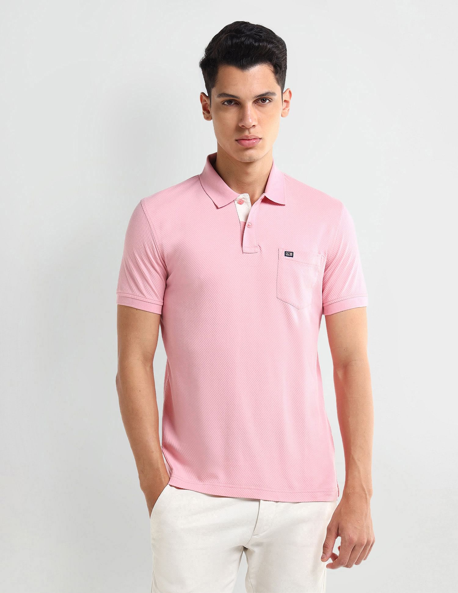 Arrow Sport Textured pattern Regular Polo Shirt