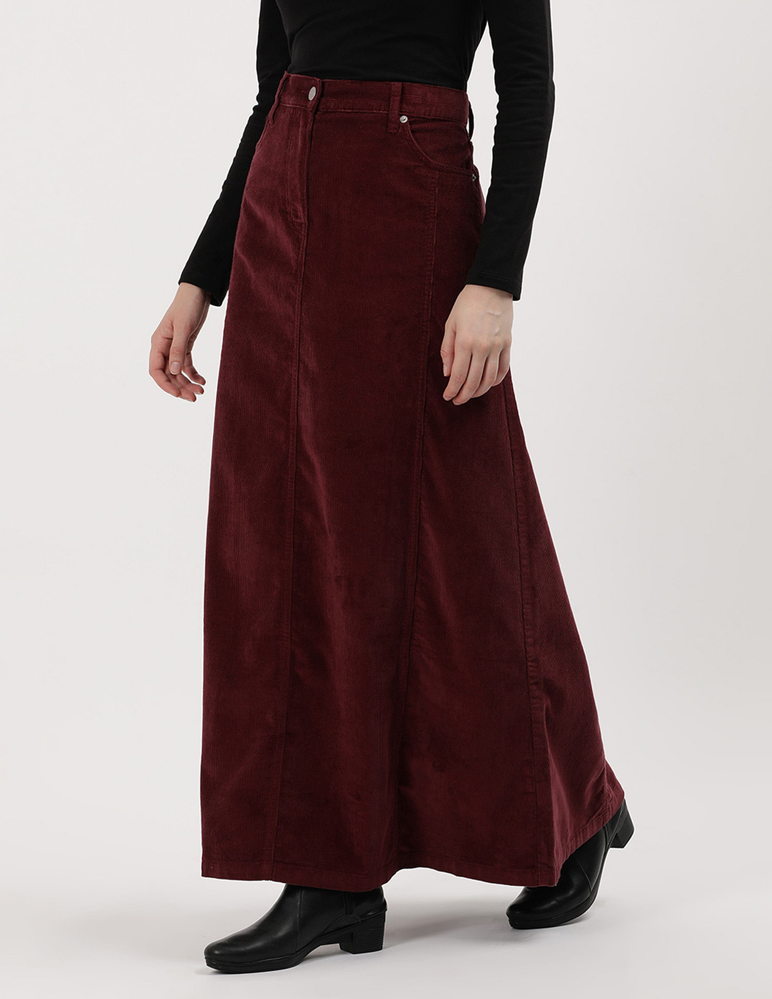 Tommy Hilfiger Slim Fit Corduroy Maxi Skirt