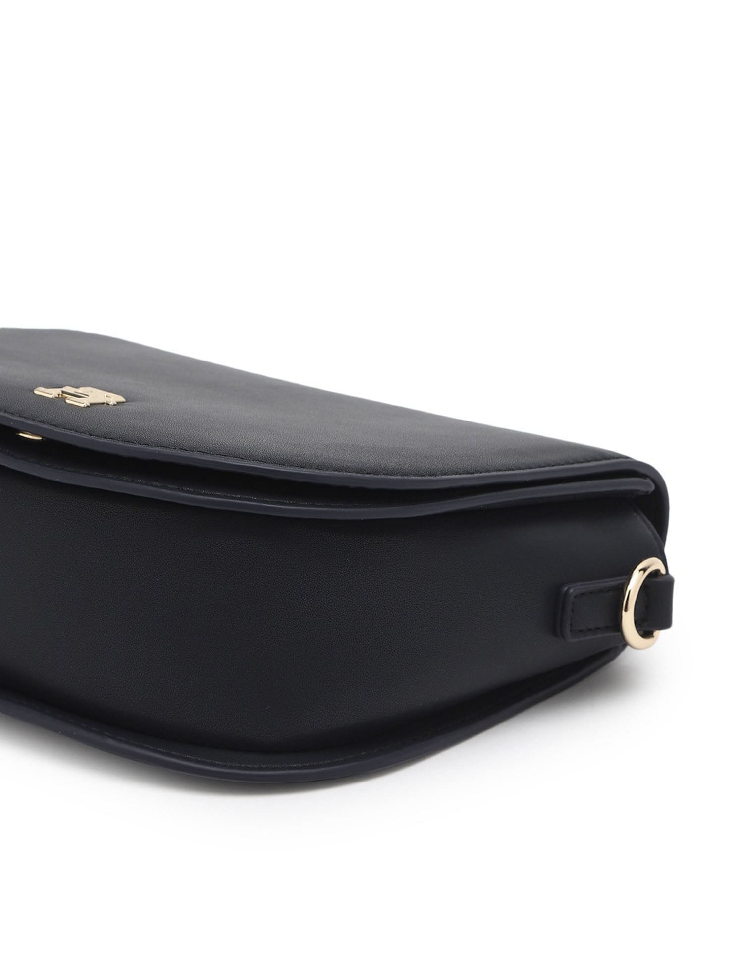 Tommy Hilfiger Solid Black PU Sling Bag