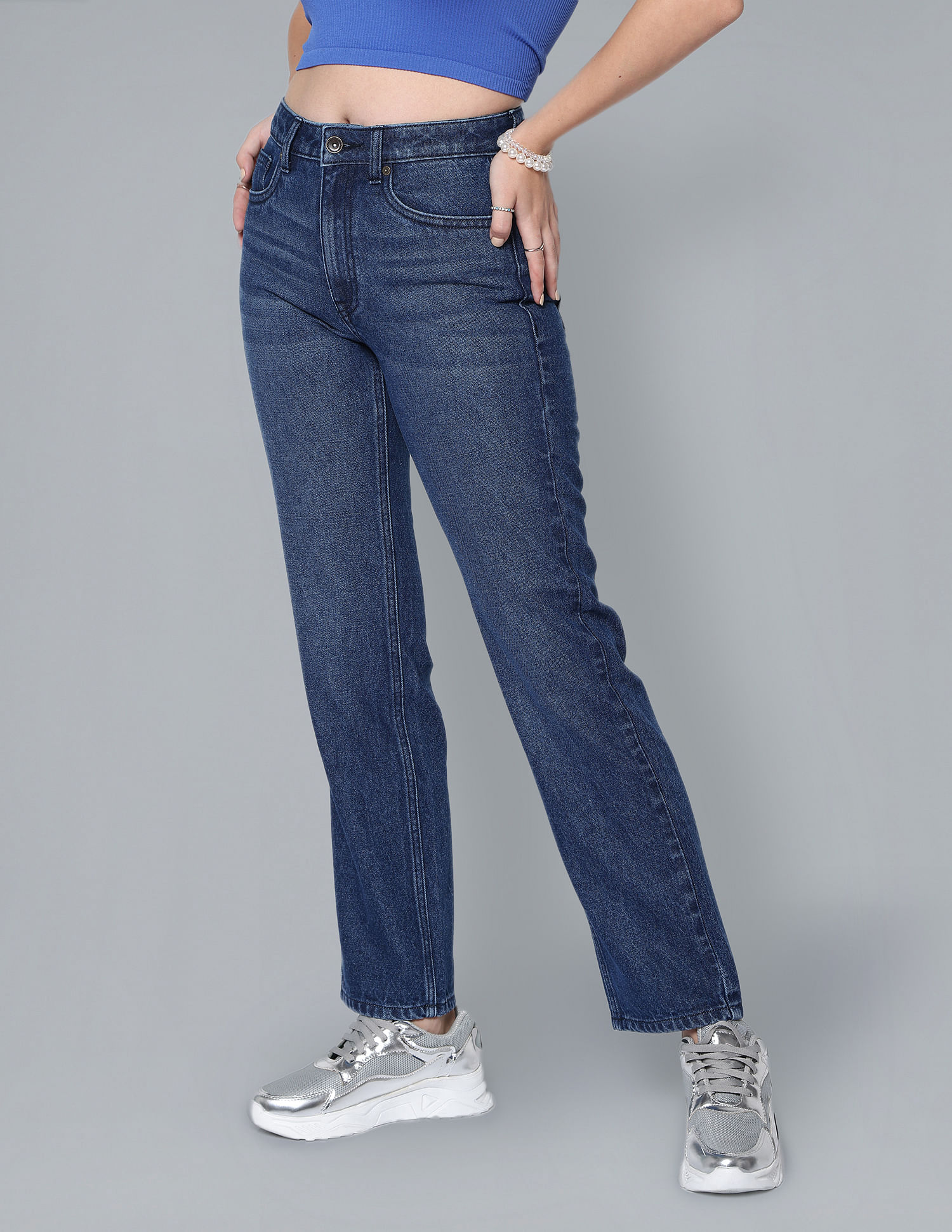 Buy Flying Machine Women High Rise Vintage Straight Fit Jeans - NNNOW.com