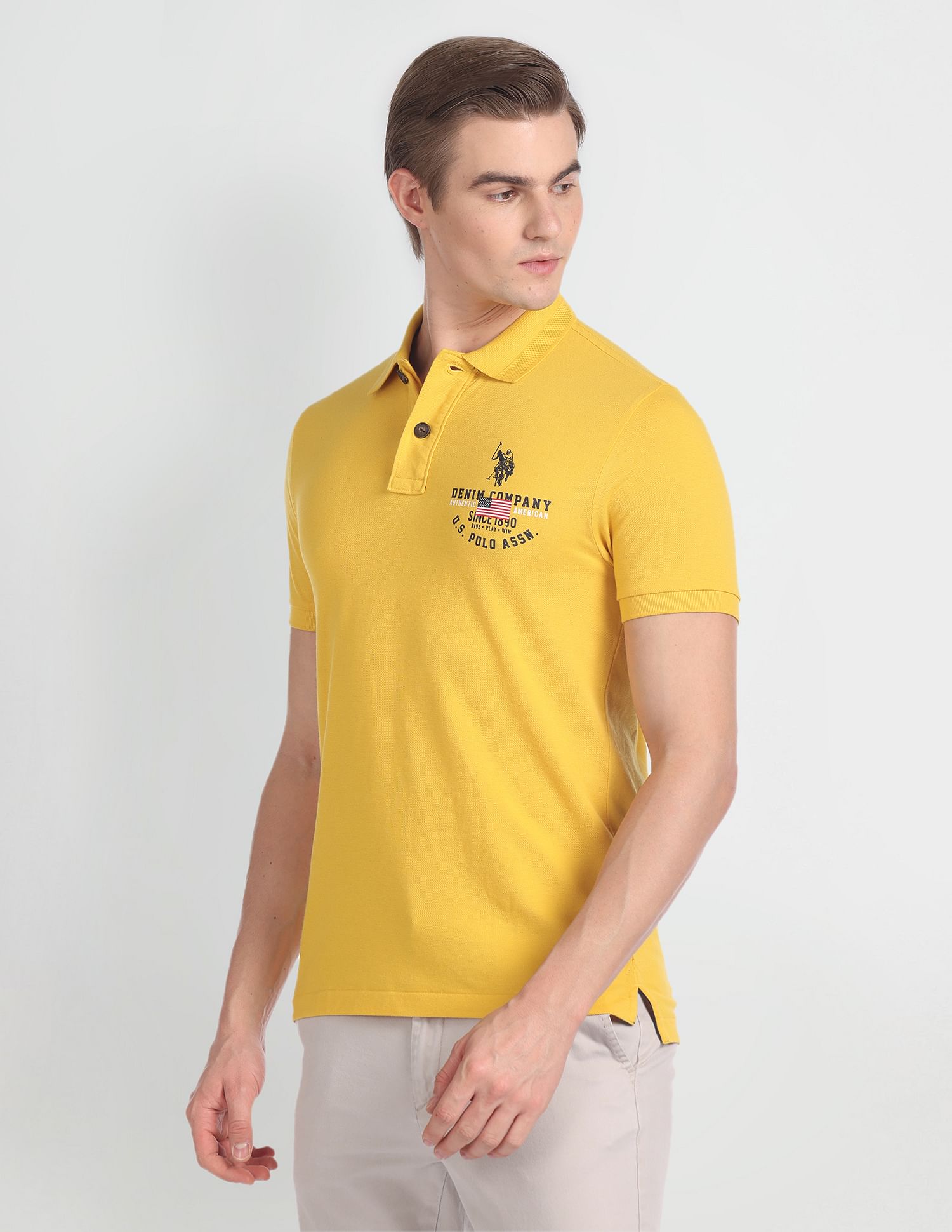 U.S. Polo Assn. Denim Co. Solid Muscle Fit Polo Shirt