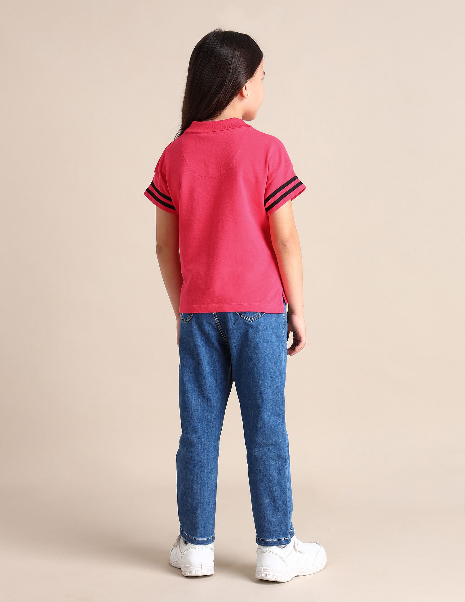 U.S. Polo Assn. Kids Girls Striped Polo Shirt