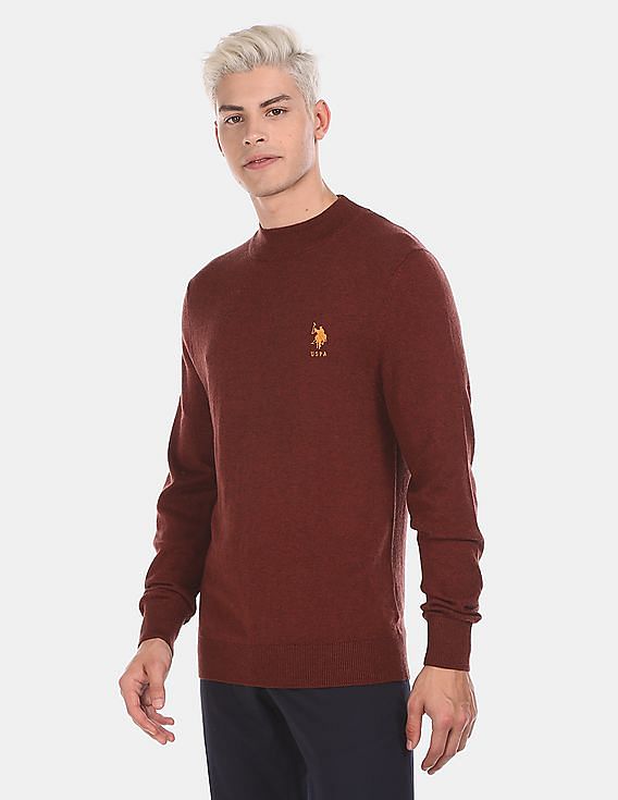 U.S. Polo Assn. High Neck Solid Sweater
