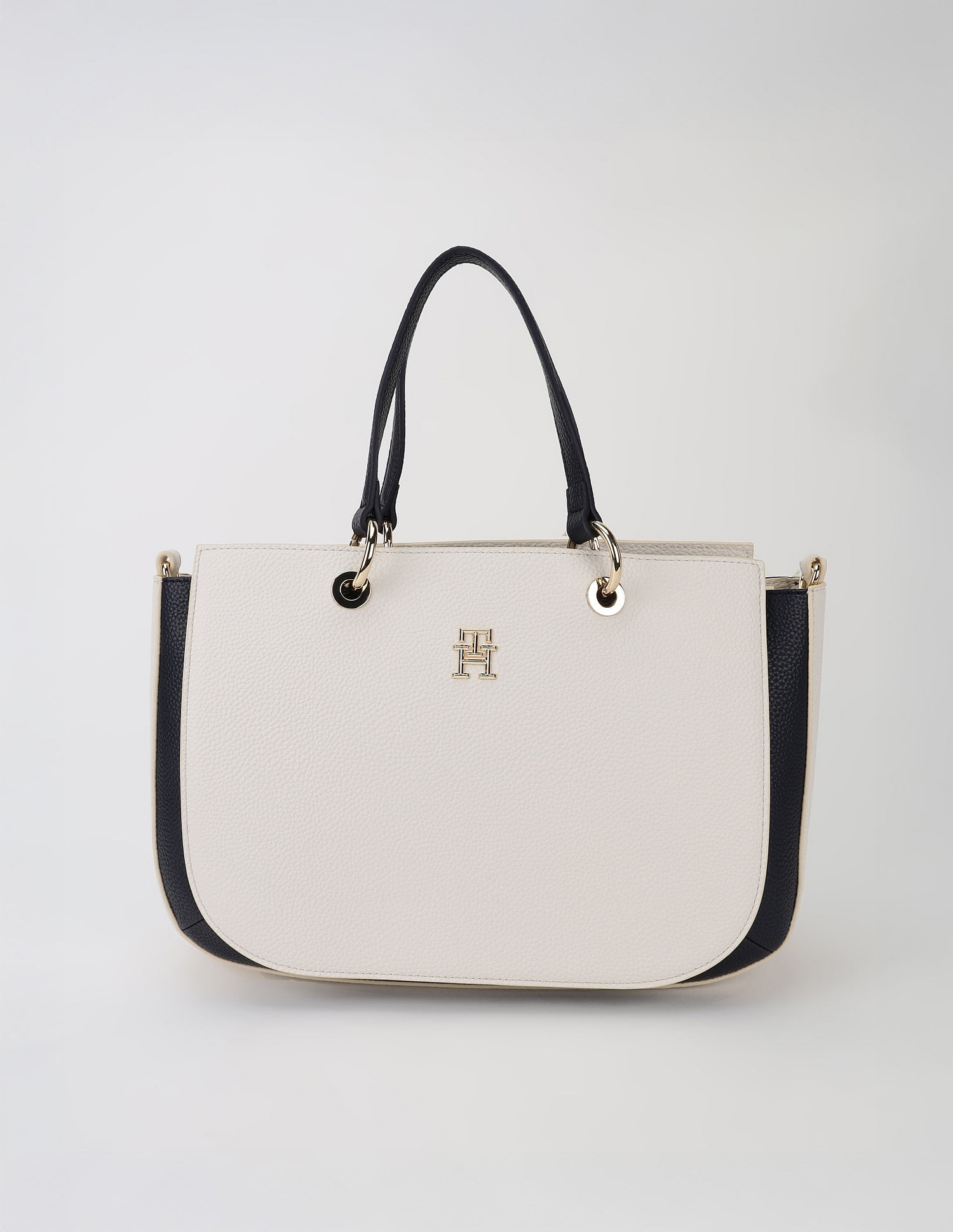Tommy Hilfiger Solid White Pu Handbag