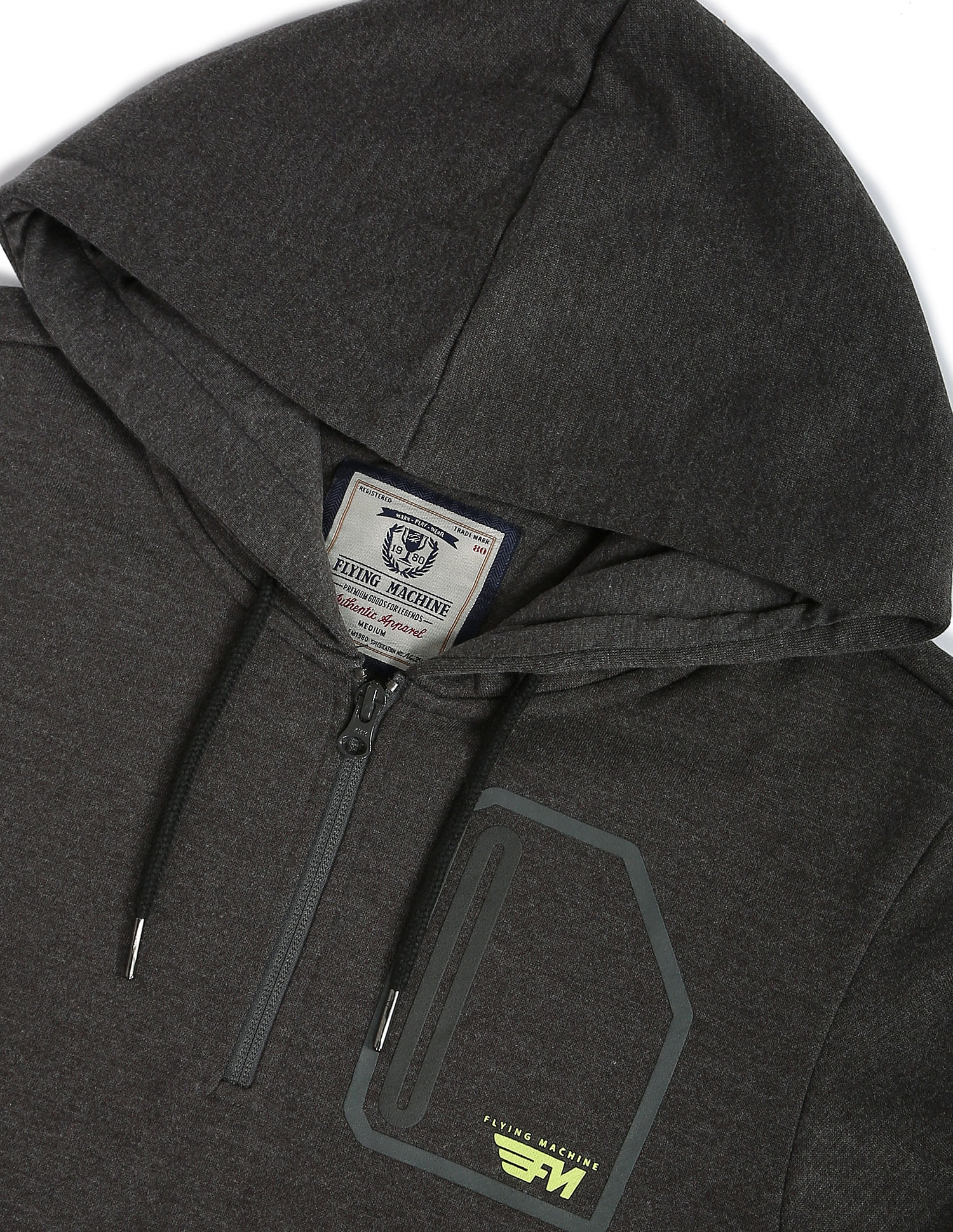 Flying Machine Heathered Hooded Sweatshirt