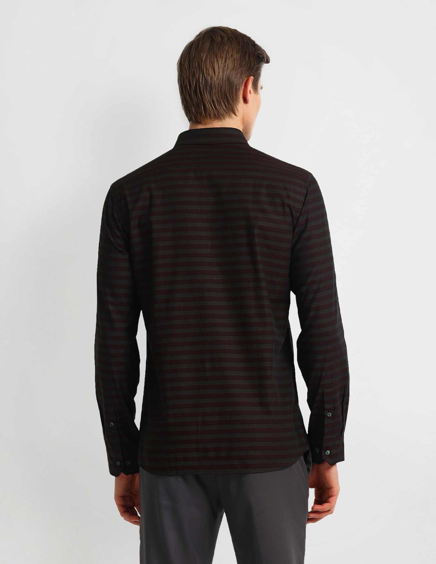 Arrow Horizontal Striped Cotton Shirt