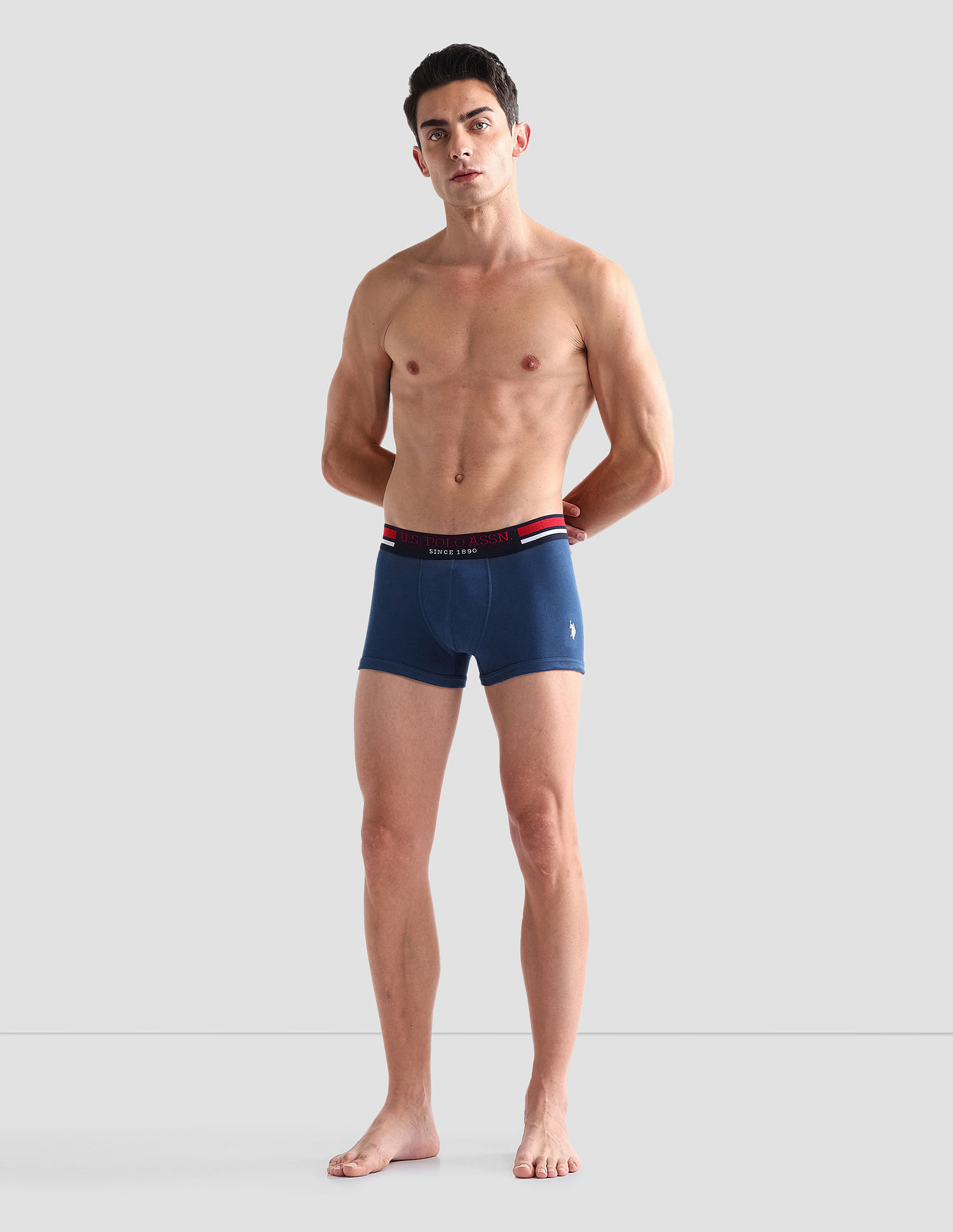 USPA Innerwear Mid Rise Cotton I641 Trunks - Pack Of 2