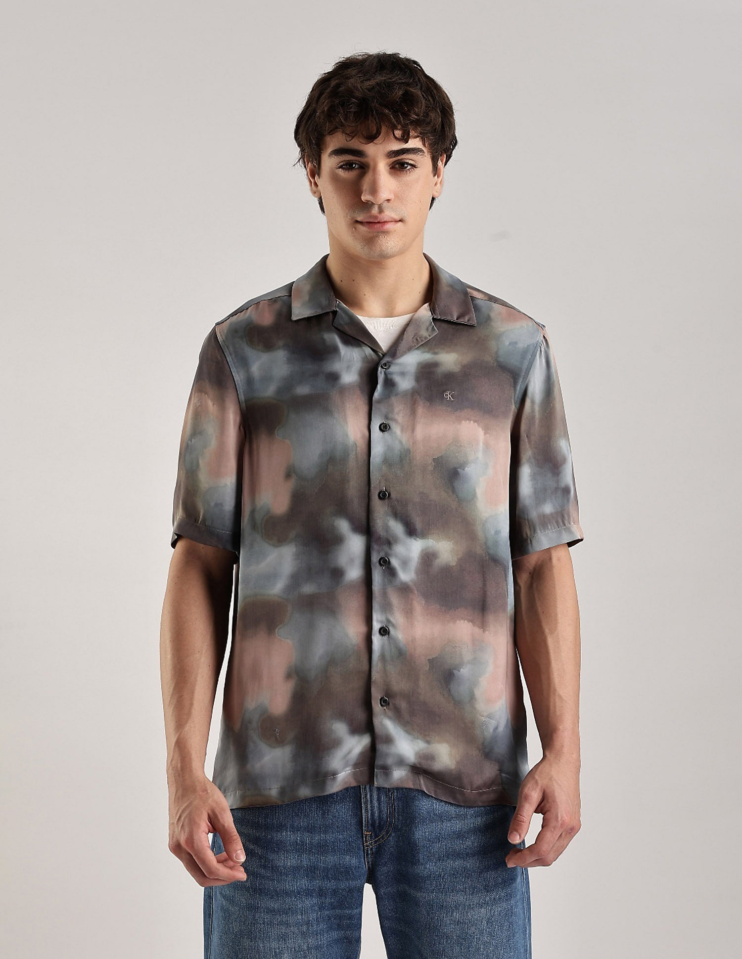 Calvin Klein Jeans Abstract Regular Fit Poplin Woven Shirt
