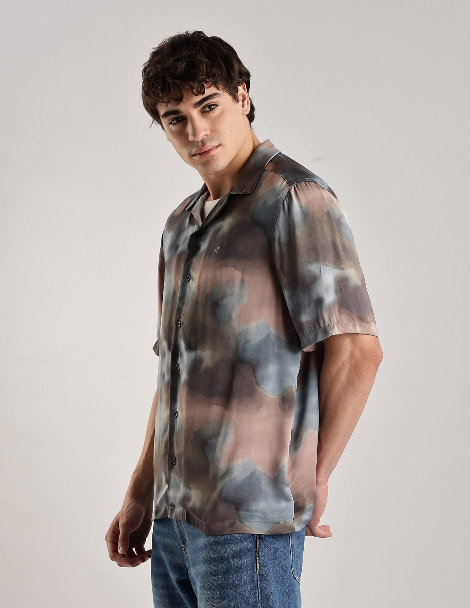 Calvin Klein Jeans Abstract Regular Fit Poplin Woven Shirt