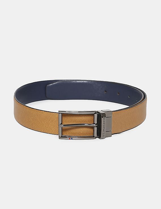 U.S. Polo Assn. Navy And Tan Textured Reversible Belt