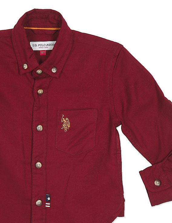 Maroon polo button down sale