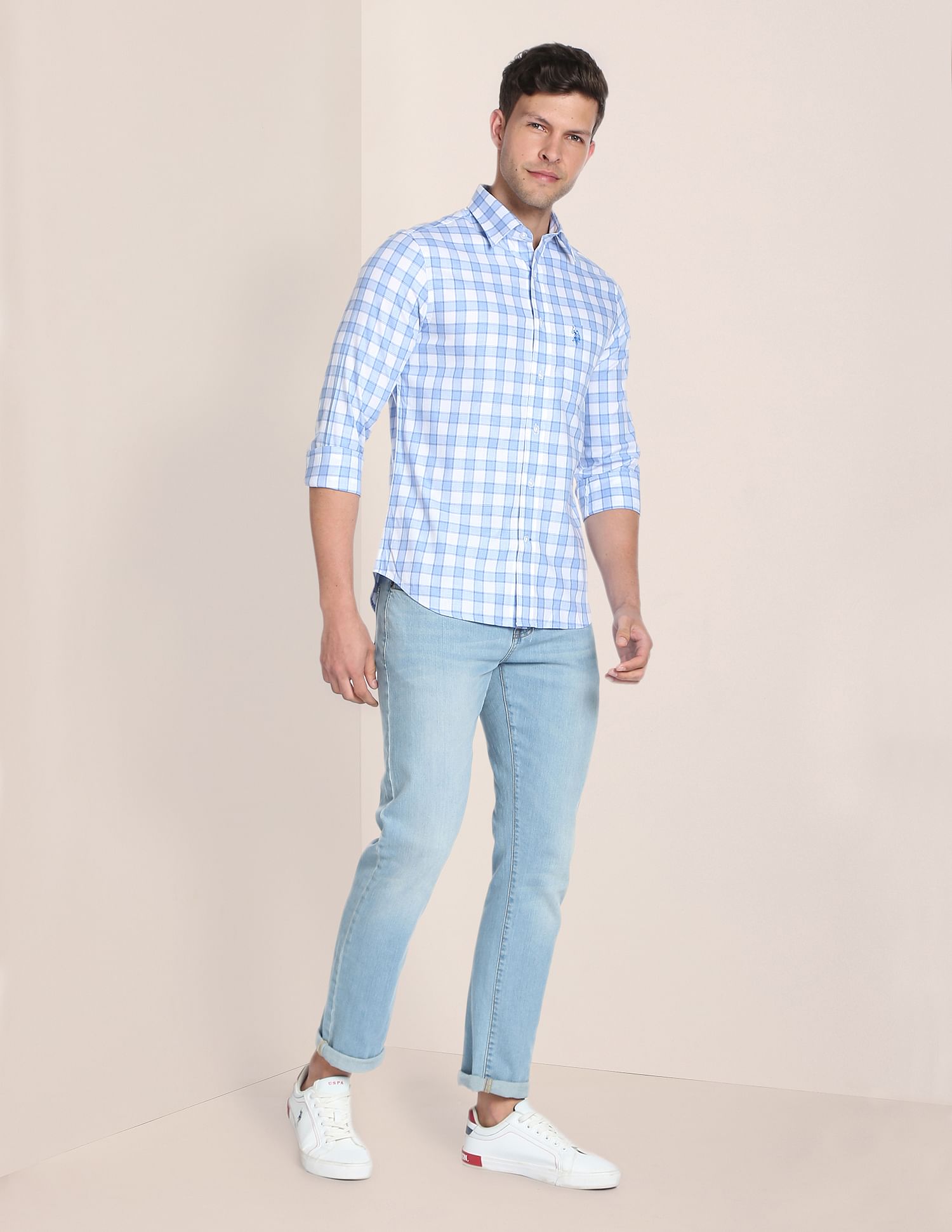 U.S. Polo Assn. Heathered Tartan Check Shirt