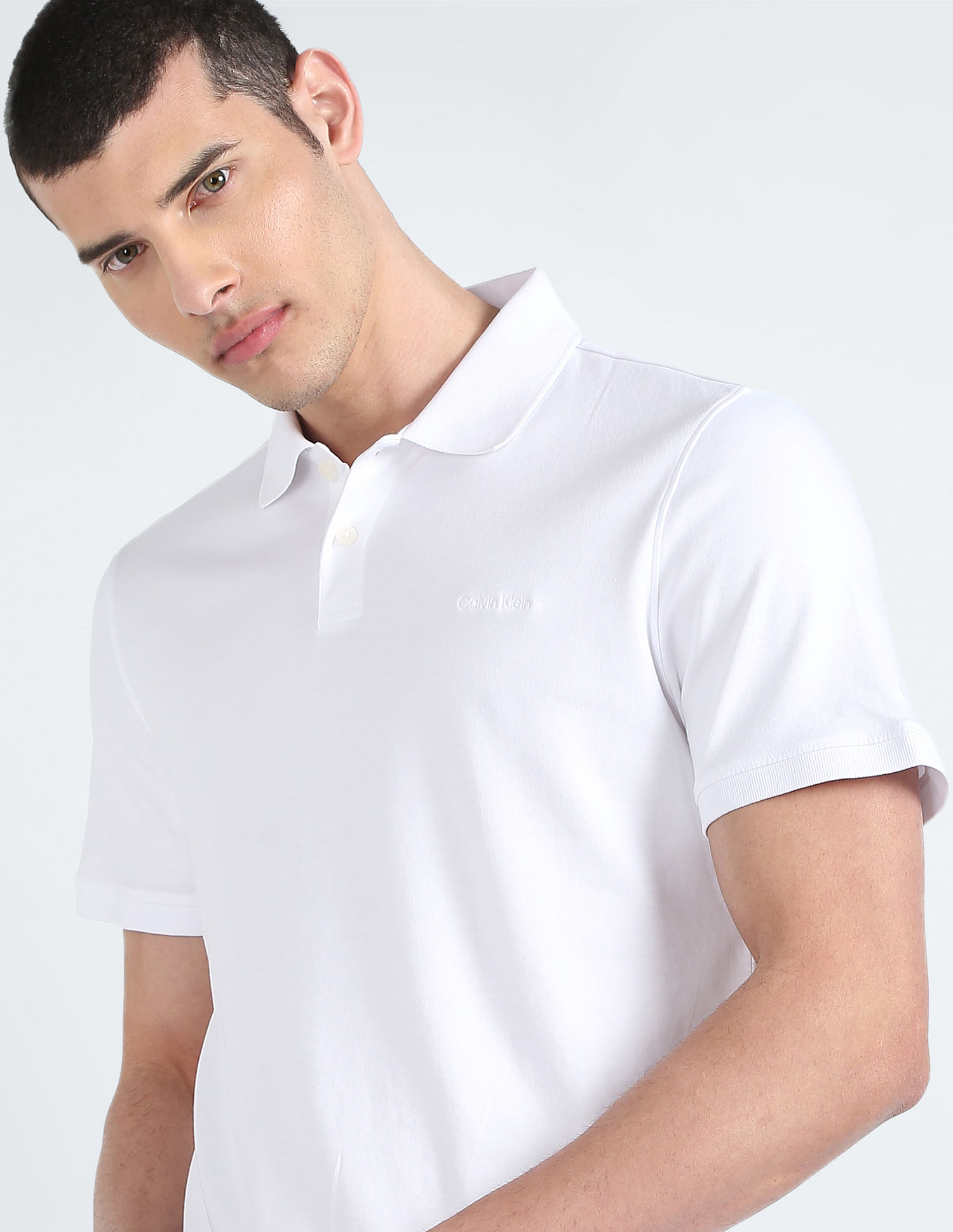 Buy Calvin Klein Cotton Liquid Touch Solid Polo Shirt 
