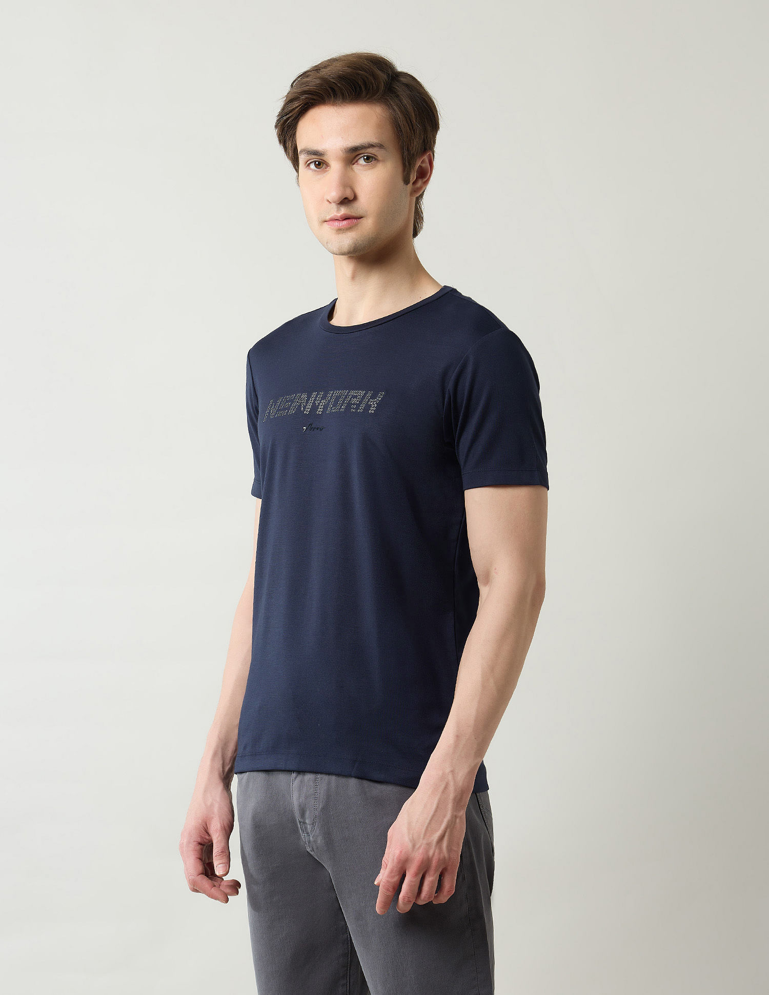 Arrow Newyork Brand Printed Night Is Young T-Shirt