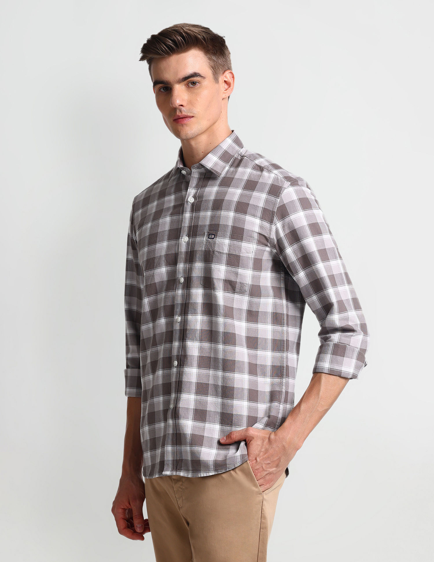 Arrow Sports Tartan Check Oxford Shirt