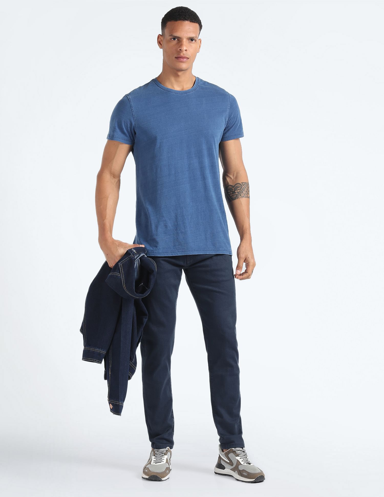 Flying Machine Slash Slim Tapered Fit Rinsed Jeans