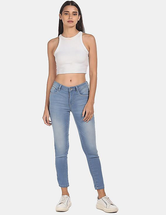 Flying Machine Women Twiggy Super Skinny Fit Stone Wash Jeans