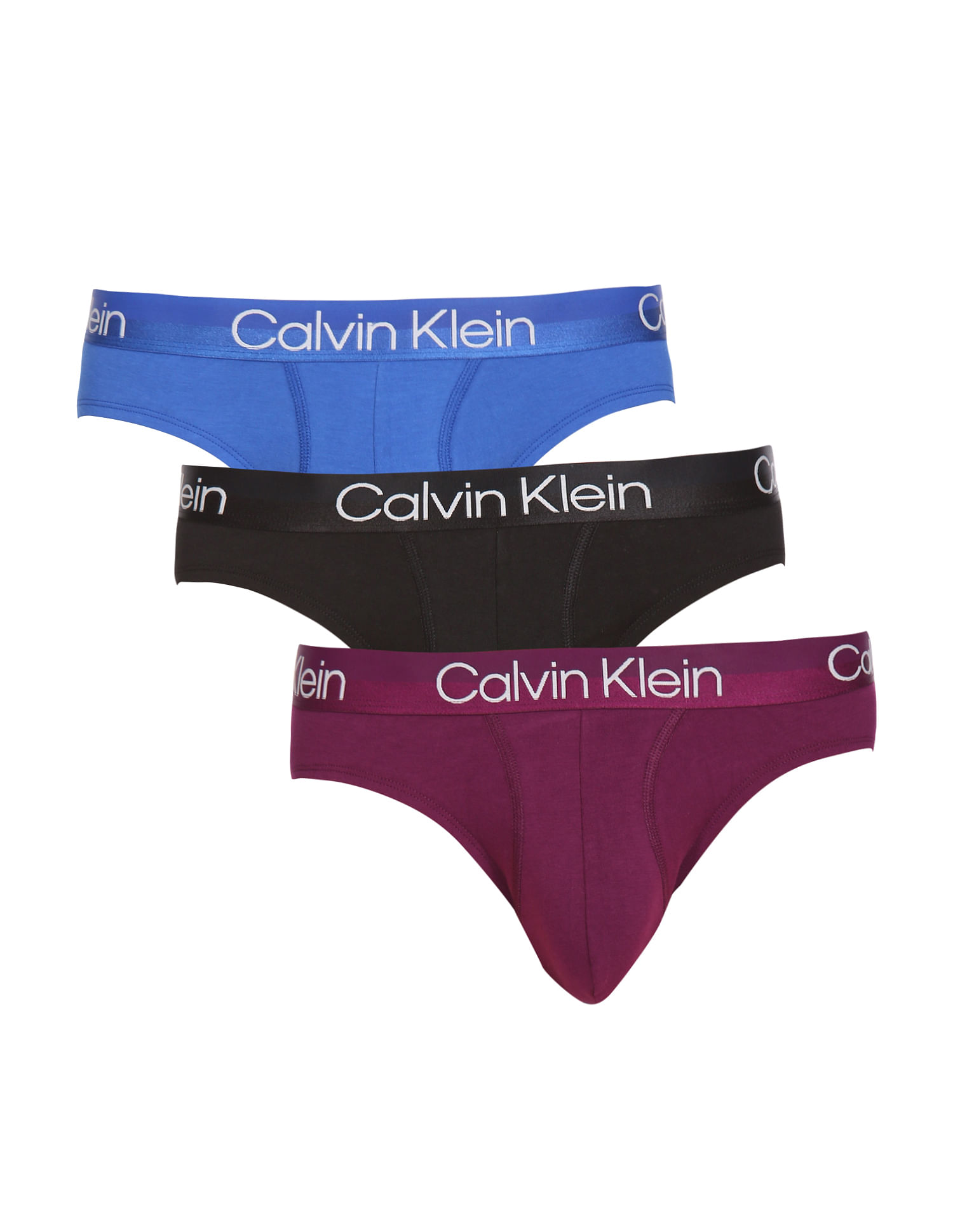 Buy Calvin Klein Underwear Men Assorted Branded Waist Solid - Pack Of 3 -  NNNOW.com