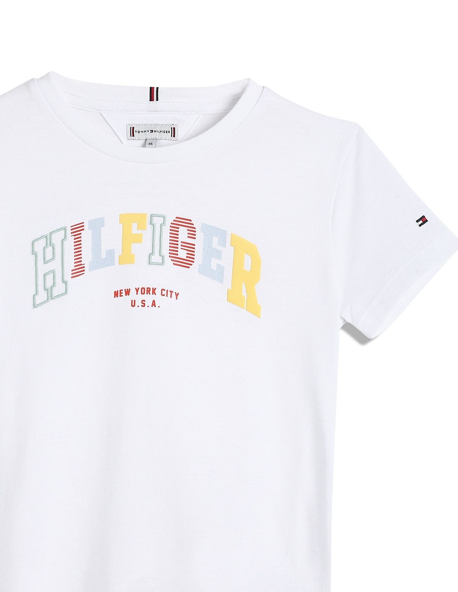 Tommy Hilfiger Kids Girls Logo Regular-Fit Cotton T-Shirt