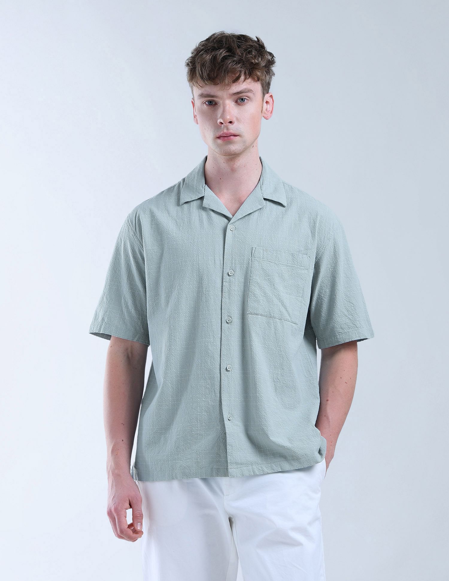 Flying Machine Oversized Fit Graph Checked Digitopia Shirt