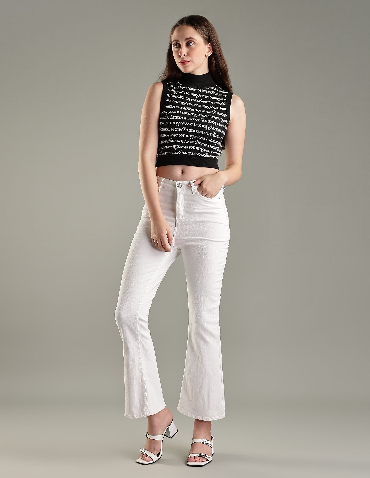 Tommy Hilfiger Regular-Fit Cotton High-Neck Crop Top