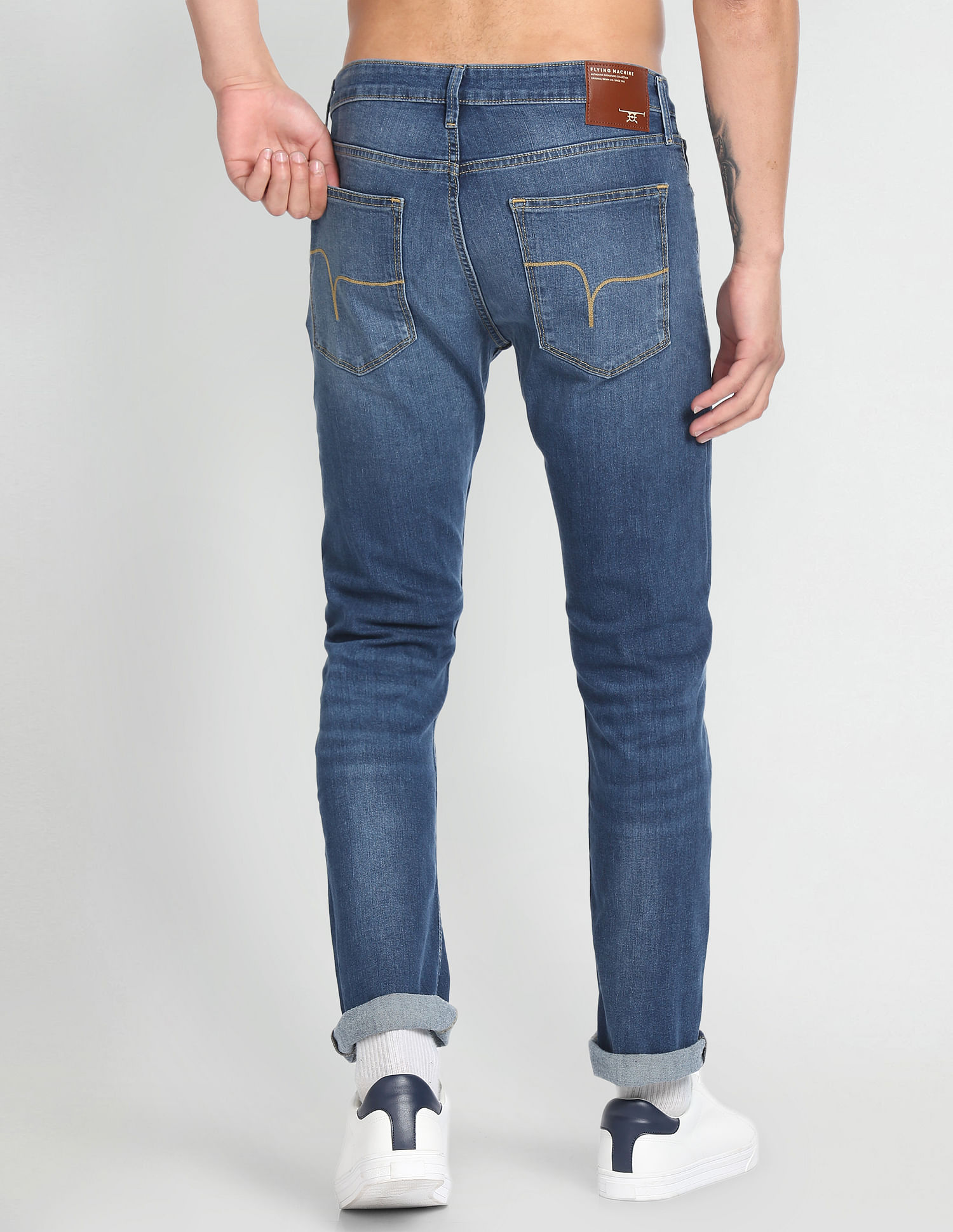 Flying Machine Relax Straight Fit Mid Rise Wash Jeans