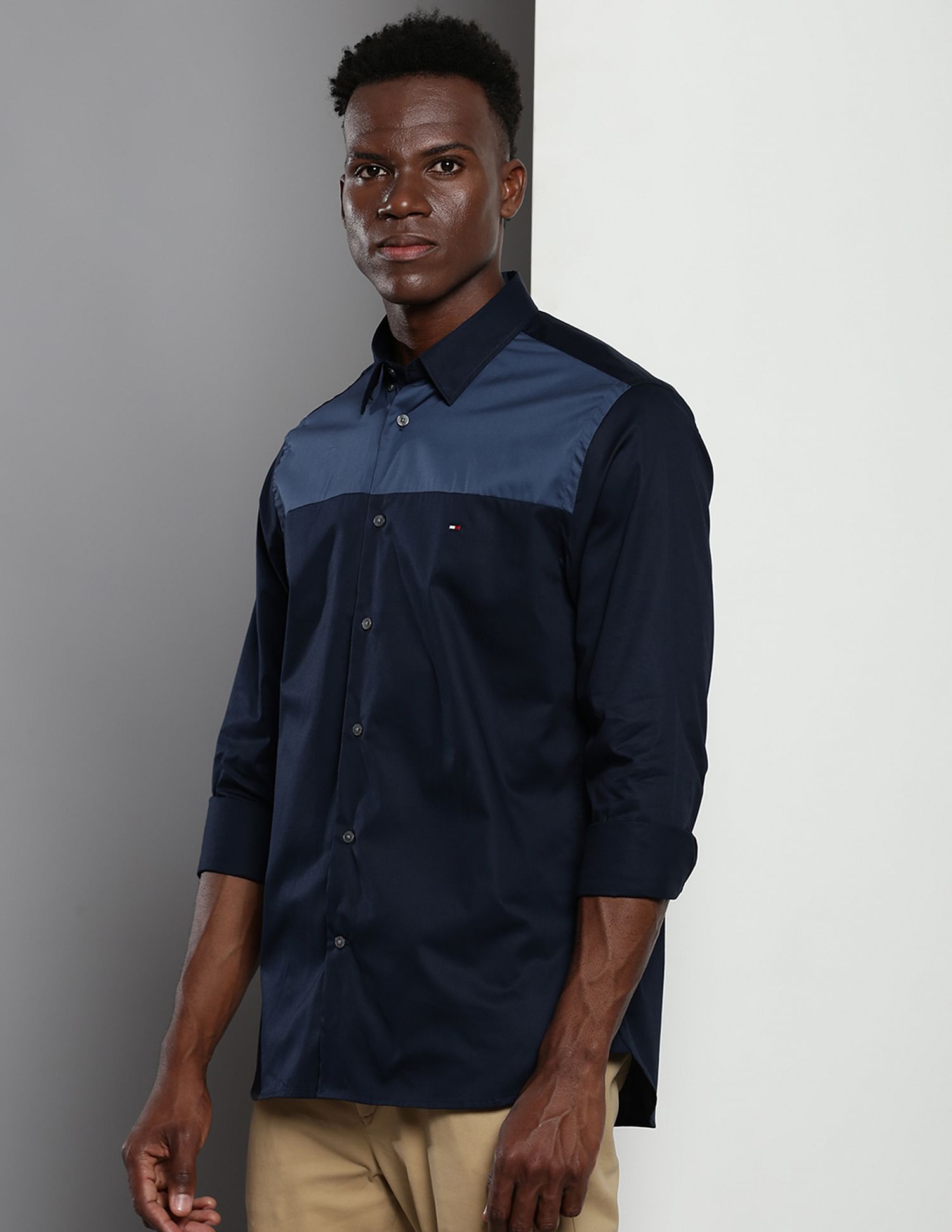 Tommy Hilfiger Colour Block Sateen Shirt