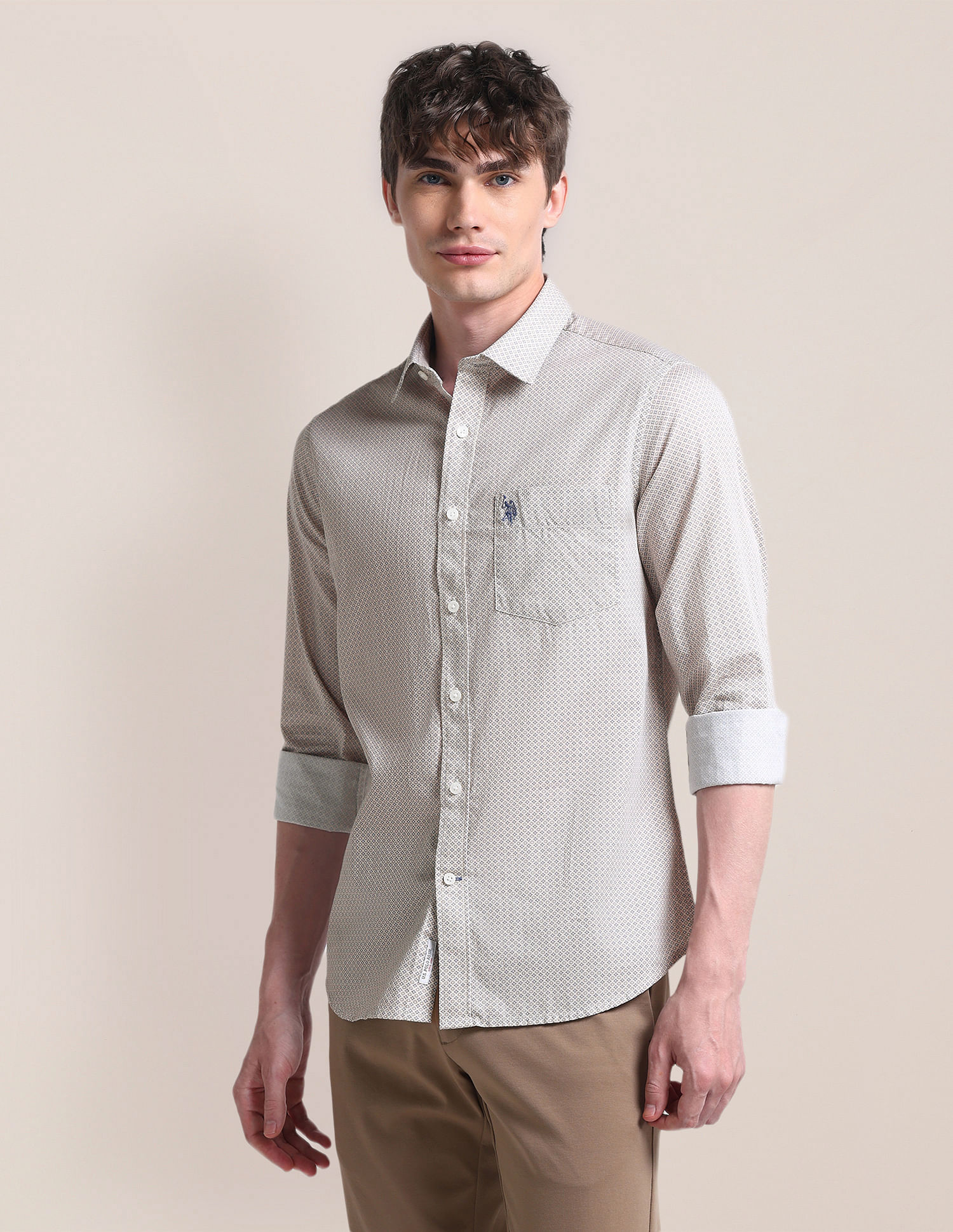 U.S. Polo Assn. Cutaway Collar Cotton Shirt