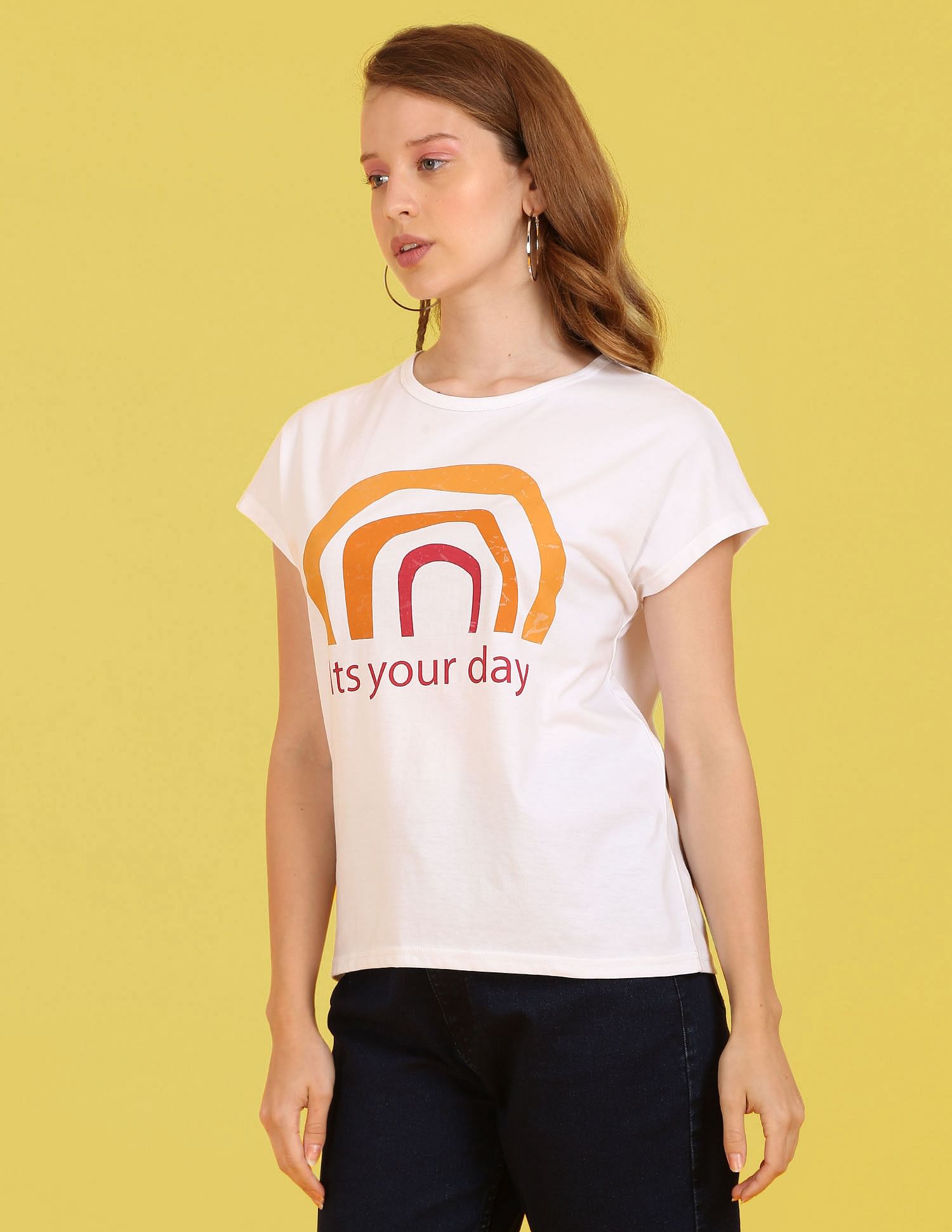 flying machine white t shirt
