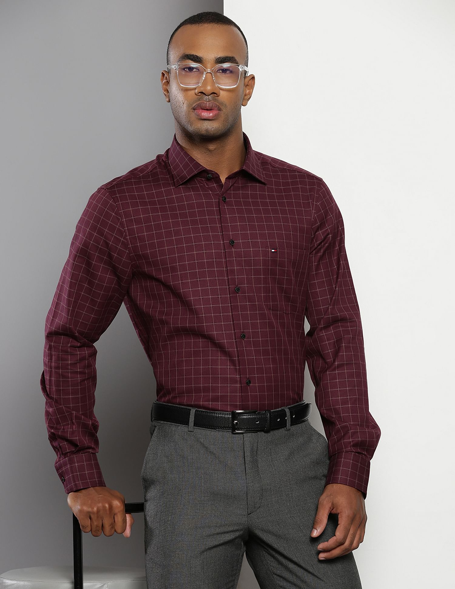 Tommy Hilfiger Micro Check Formal Shirt