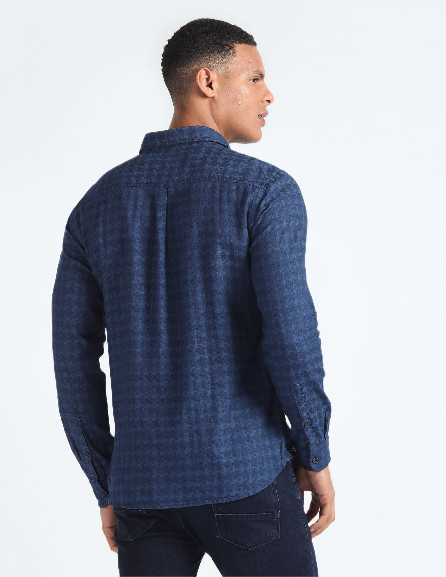 Flying Machine Spread Collar Cotton Shirt