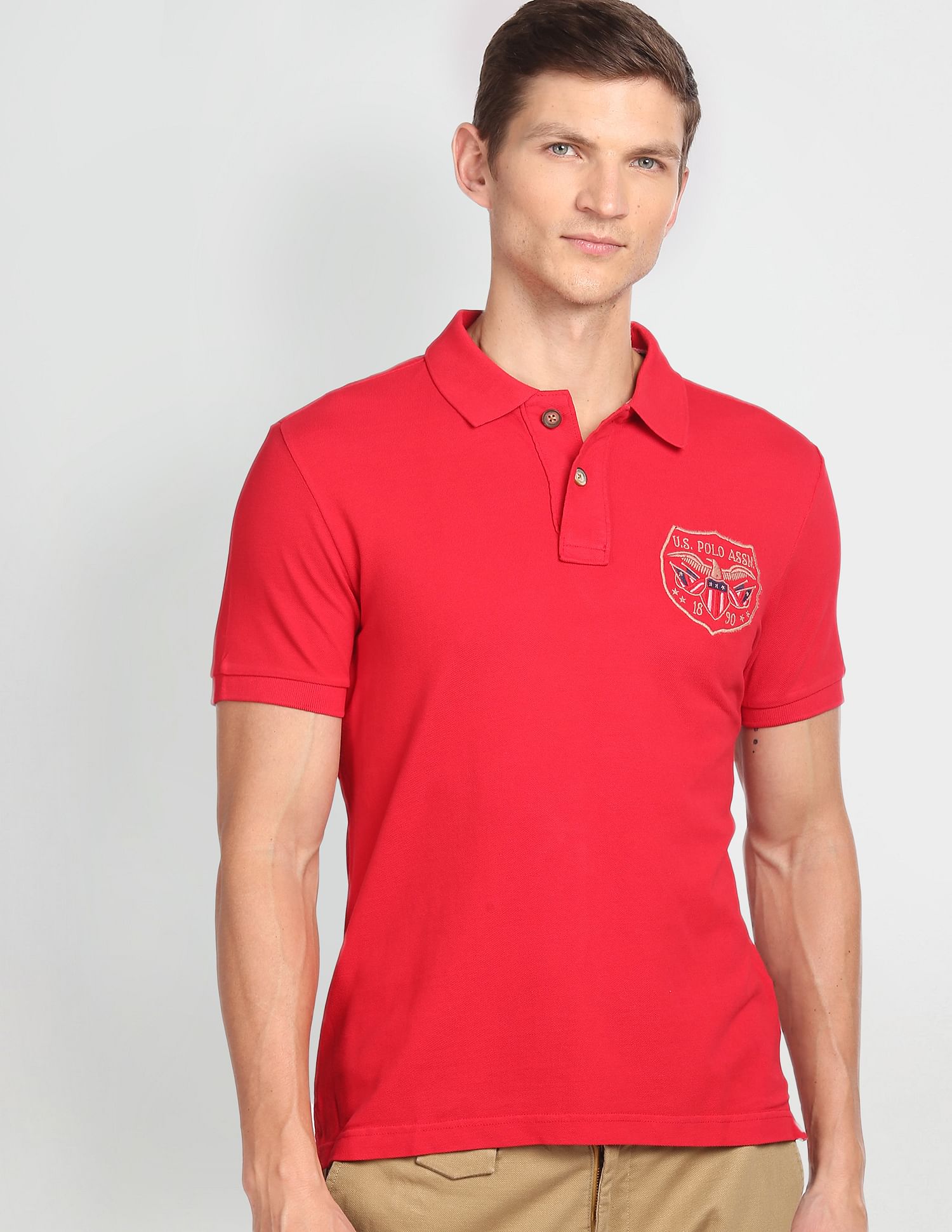 U.S. Polo Assn. Denim Co. Cotton Solid Polo Shirt