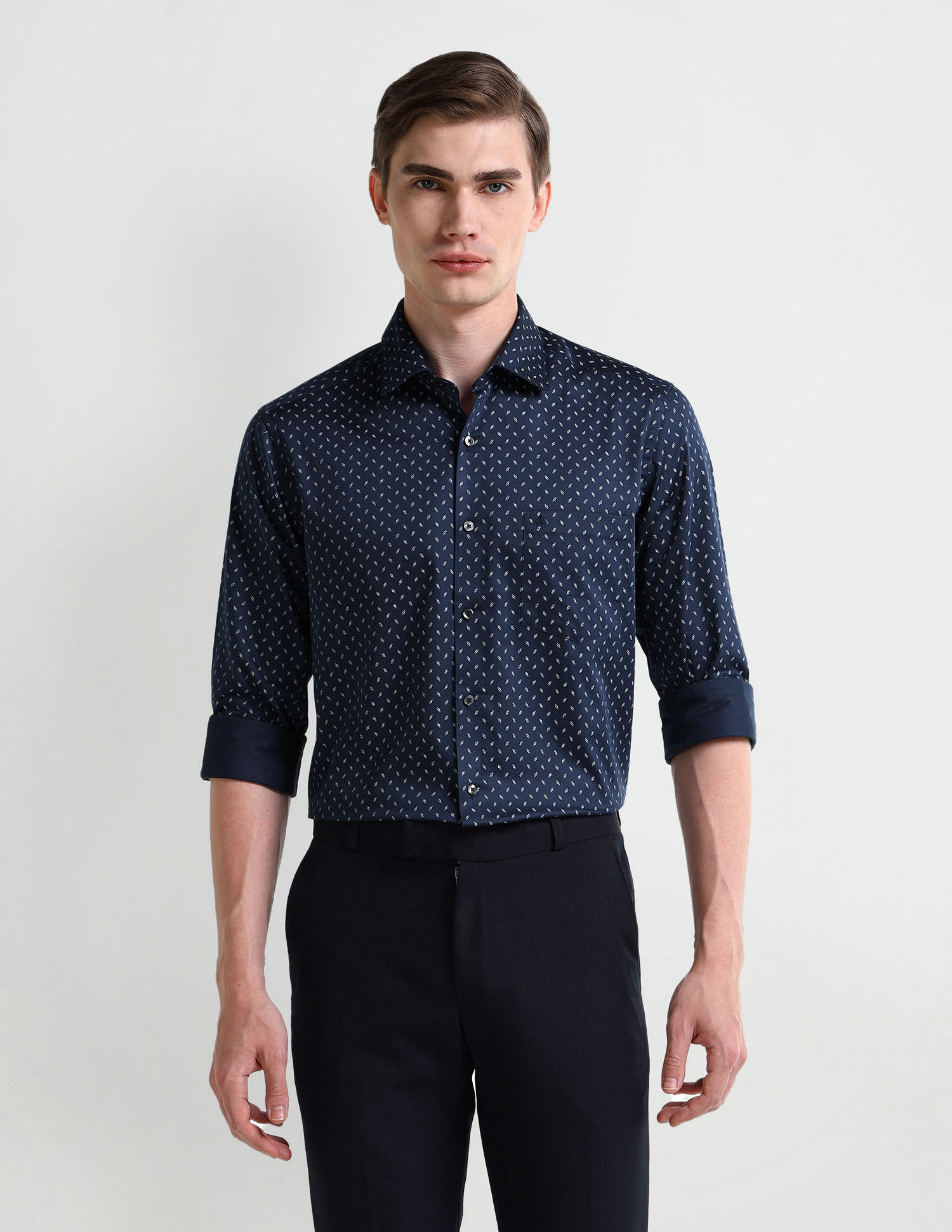Arrow Manhattan Slim Fit Geometric Print Shirt
